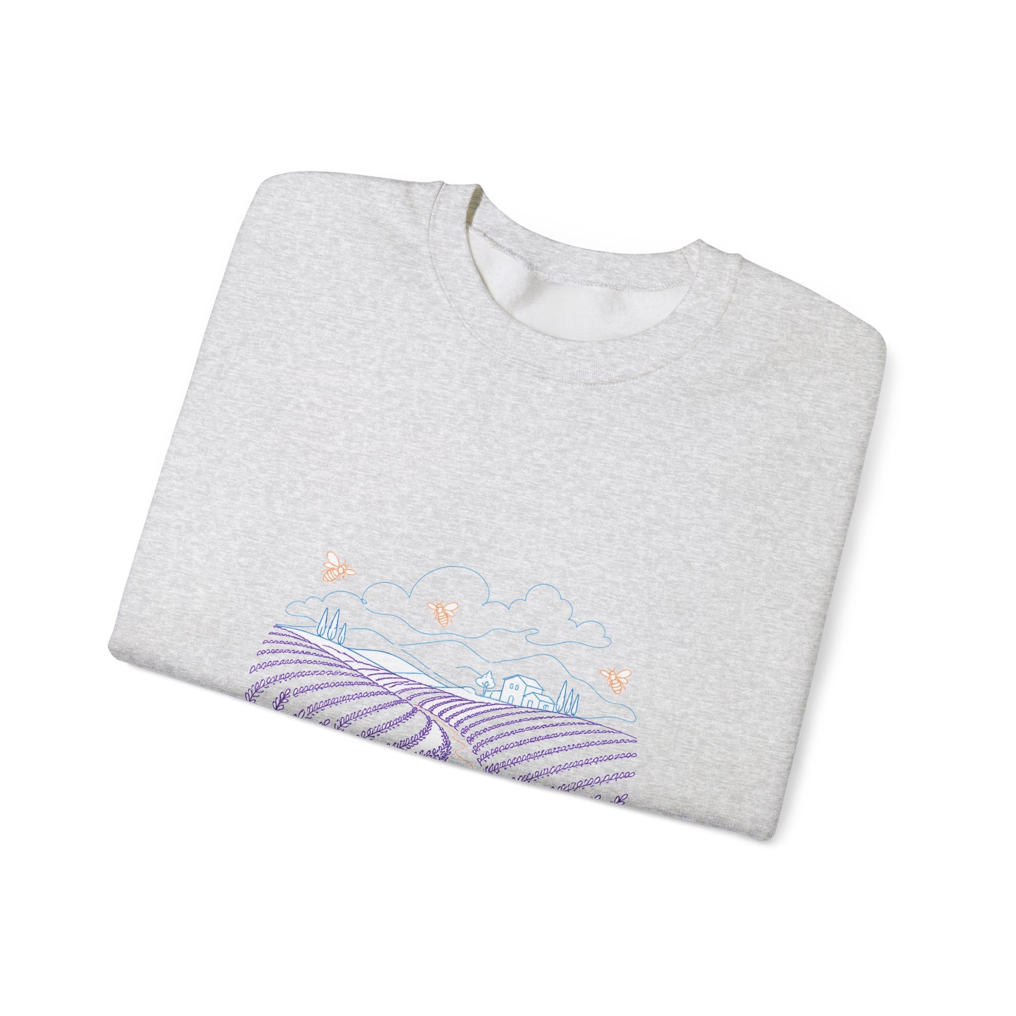 Matching Couple Sweatshirt - Lavender Fields & Canyon Matching Couple Comfort Colors Crew Minimalist Art His Hers Christmas Gift - Design A