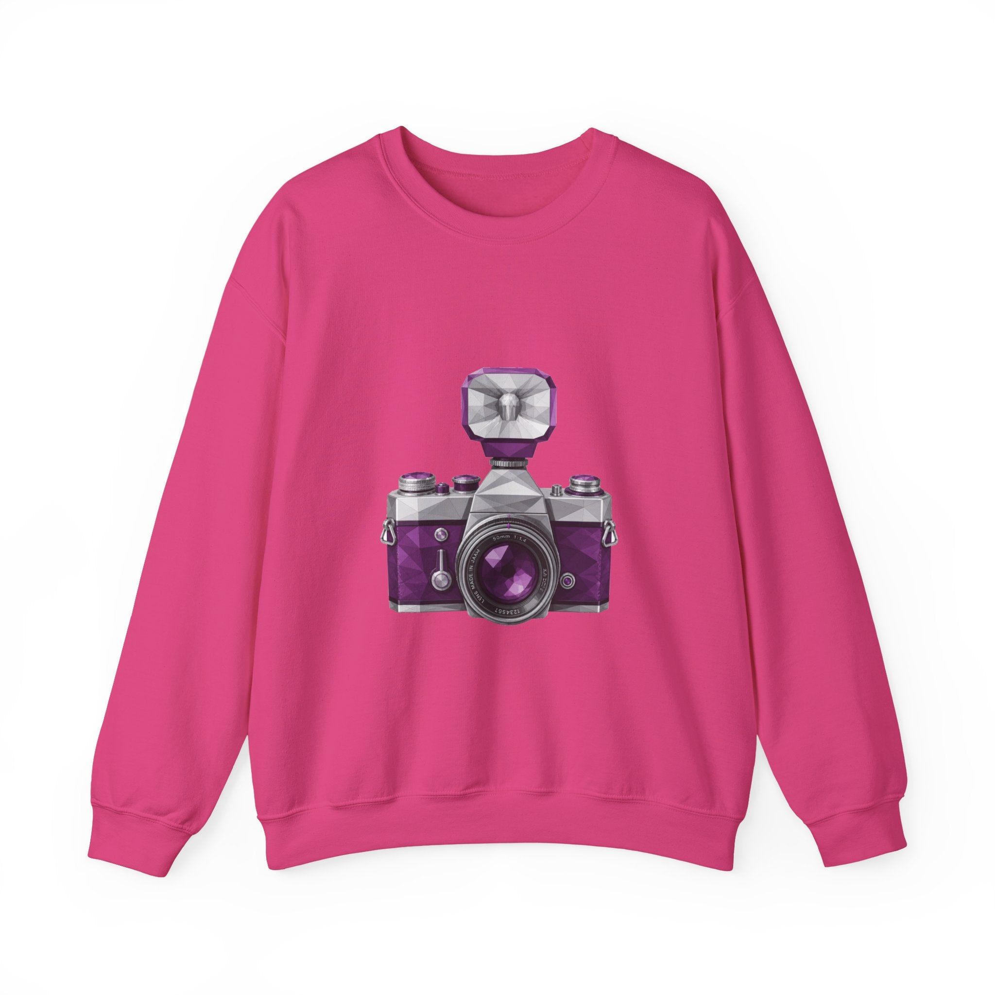Matching Couple Sweatshirt - Camera & Film Matching Couple Premium Fleece Sweatshirt Geometric Art His Hers Love Gift - Design A