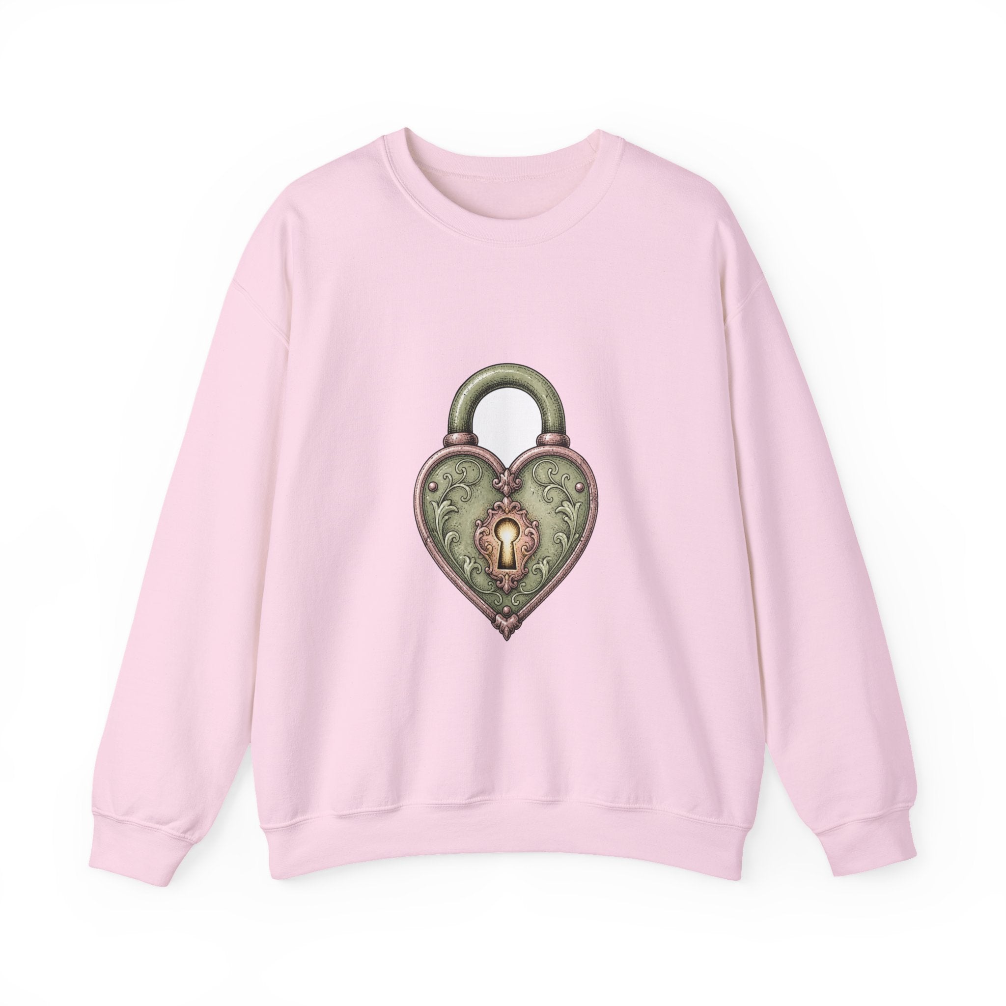 Matching Couple Sweatshirt - Key & Lock Matching Couple Crewneck Sweatshirt Hand-Drawn Art His Hers Best Friend Gift - Design B