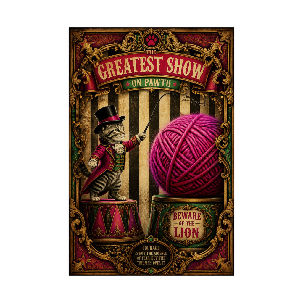 Cat Lion Tamer Wall Art Poster 24×36 Baroque Studio Decor Maximalist Print
