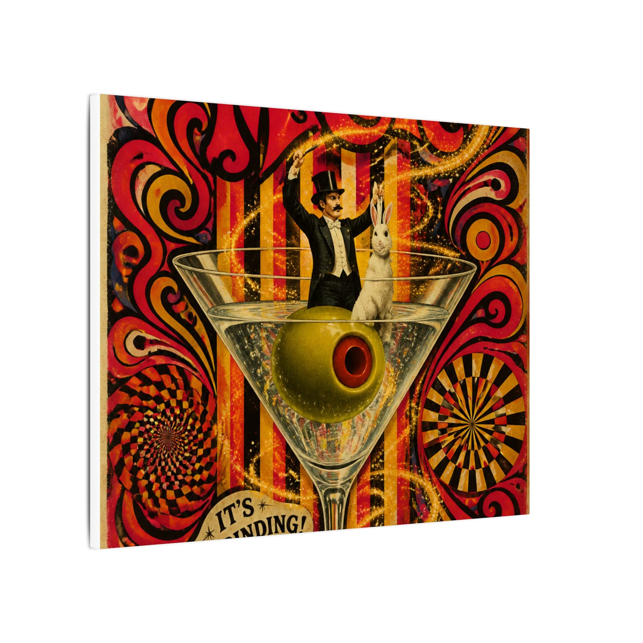 Martini Magician Wall Art Canvas 16×20 Psychedelic Cafe Decor Maximalist Print