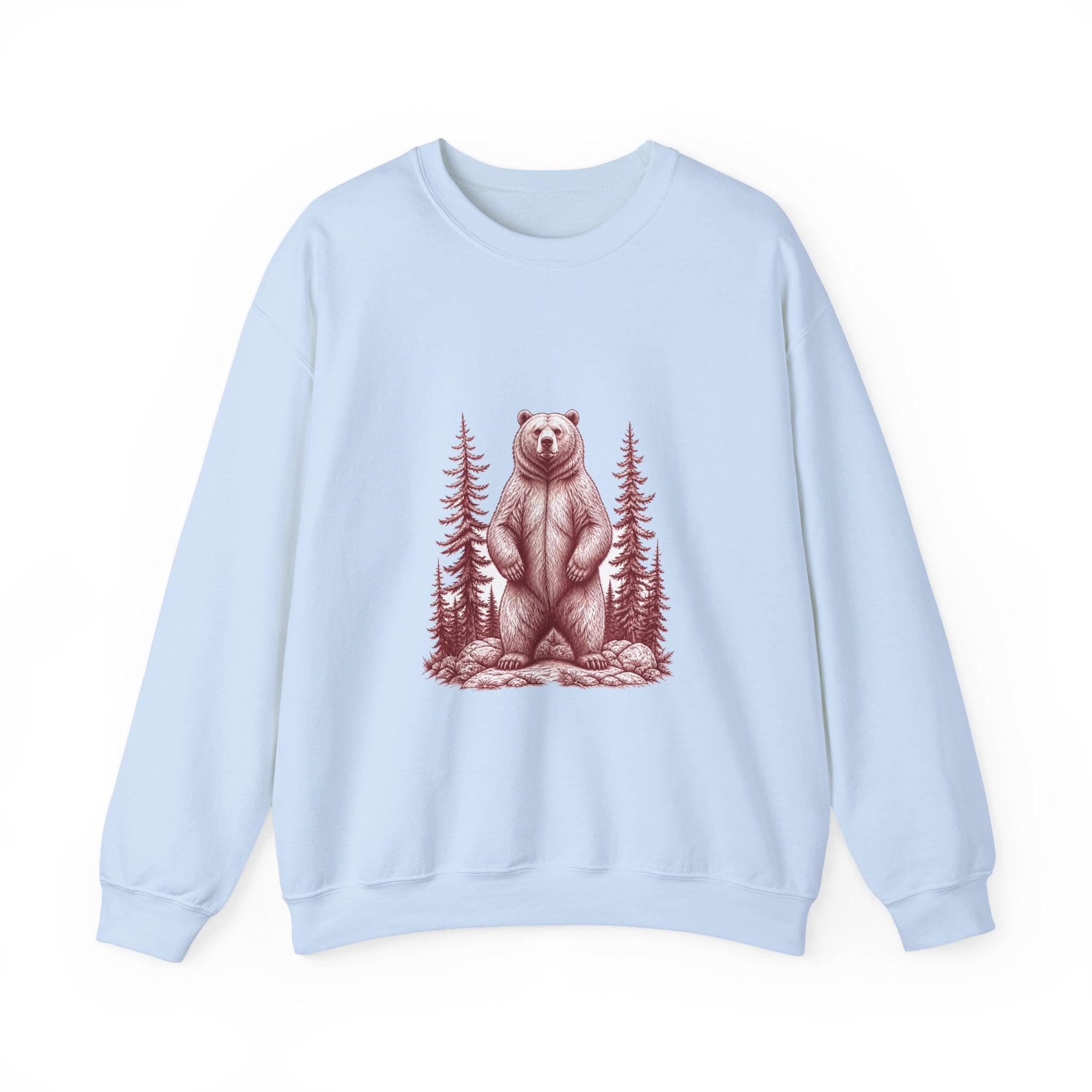 Matching Couple Sweatshirt - Bear & Deer Matching Couple Comfort Colors Crew Hand-Drawn Art His Hers Anniversary Gift - Design A