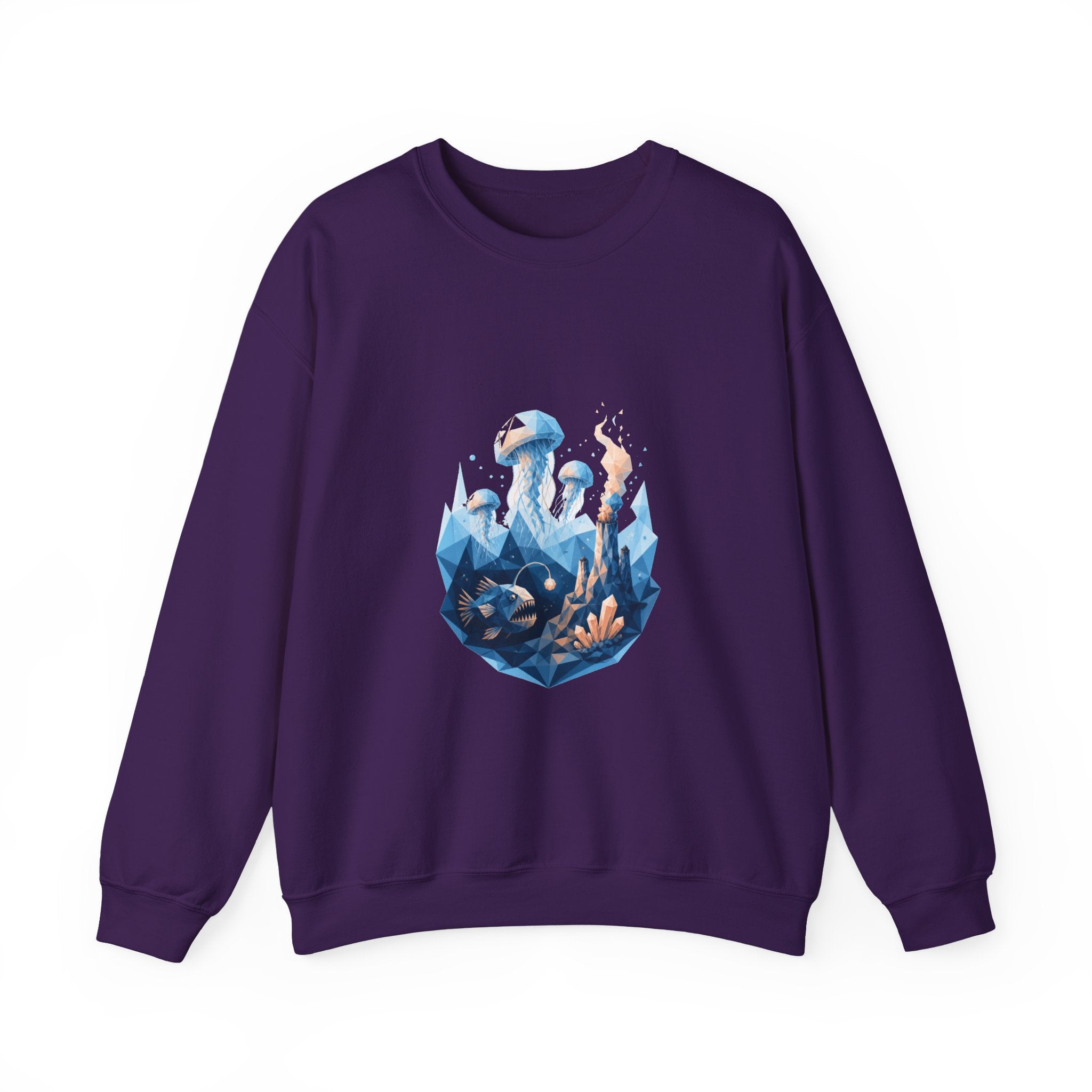 Matching Couple Sweatshirt - Coral Reef & Deep Sea Matching Couple Crewneck Sweatshirt Geometric Art His Hers Couple Gift - Design B