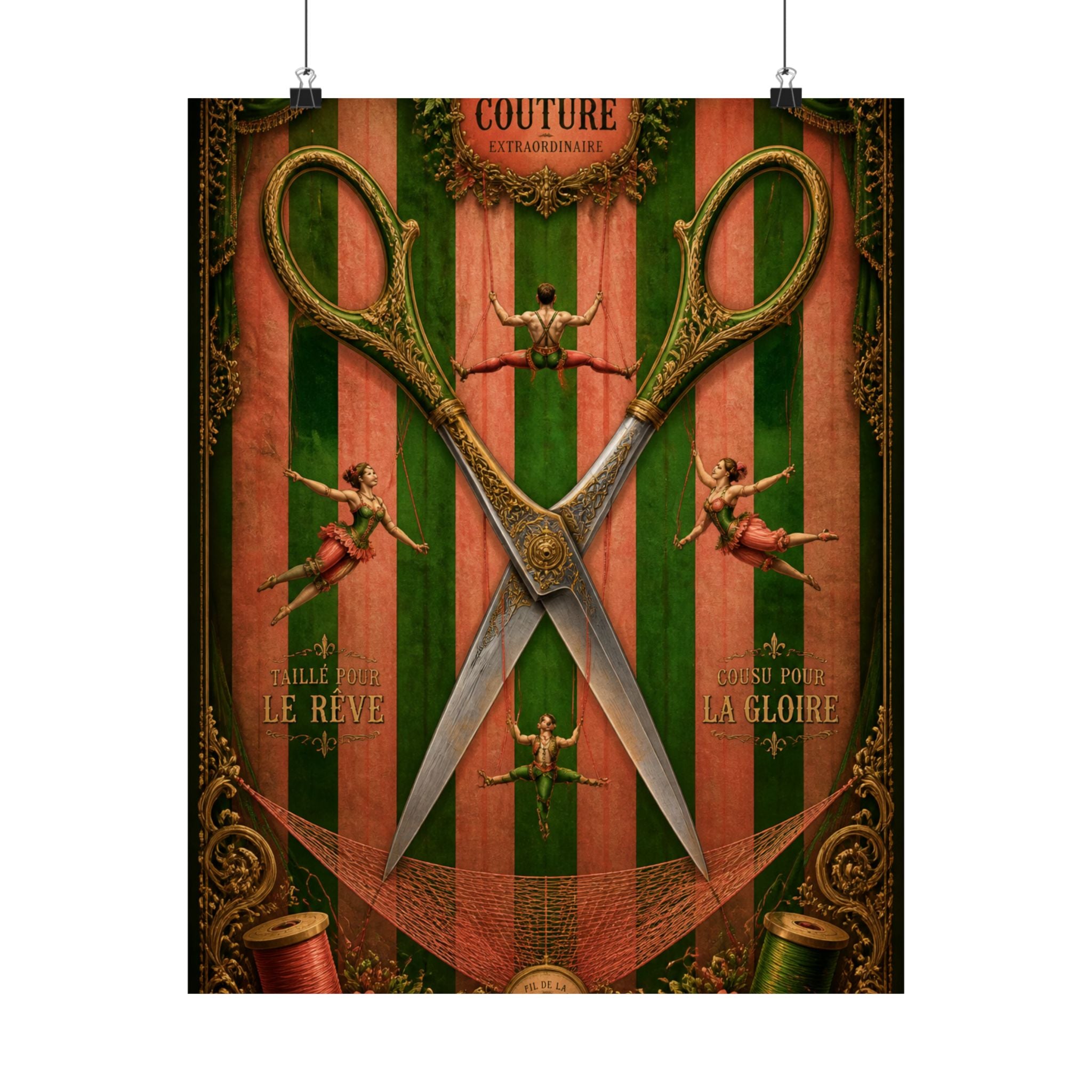 Giant Scissors Trapeze Wall Art Poster 24×36 Baroque Studio Decor Maximalist Print
