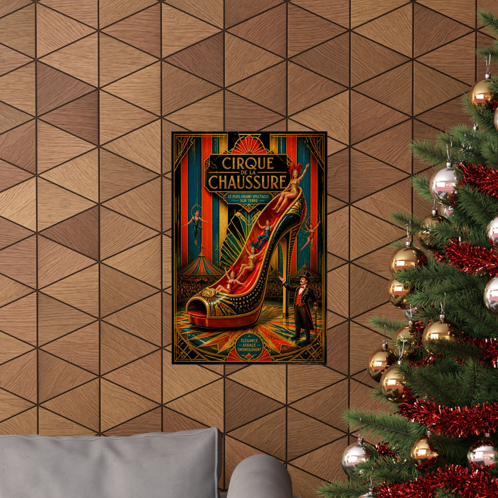 High Heel Slide Wall Art Poster 18×24 Art Deco Entryway Decor Maximalist Print
