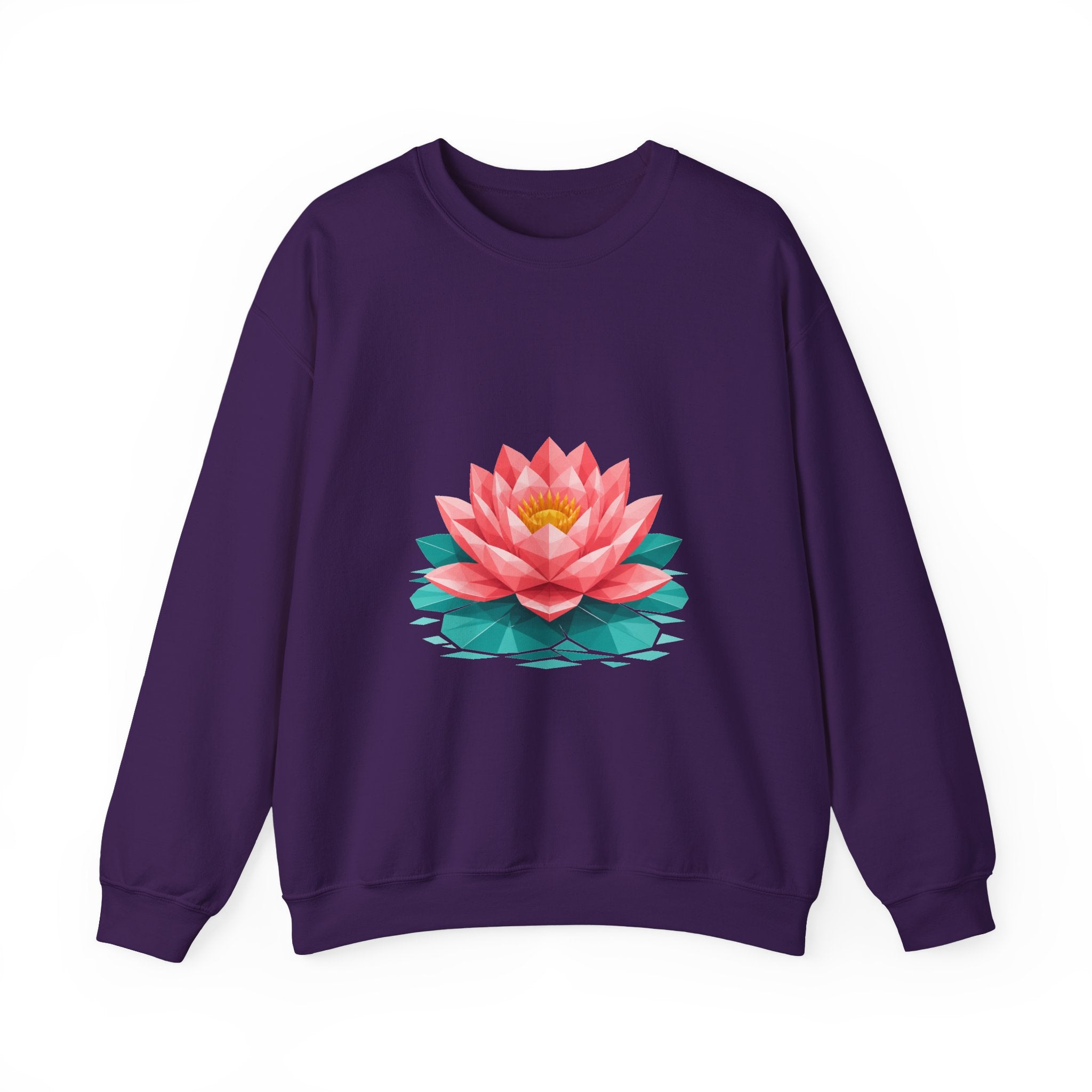 Matching Couple Sweatshirt - Open & Closed Lotus Matching Couple Premium Fleece Sweatshirt Geometric Art His Hers Love Gift - Design A