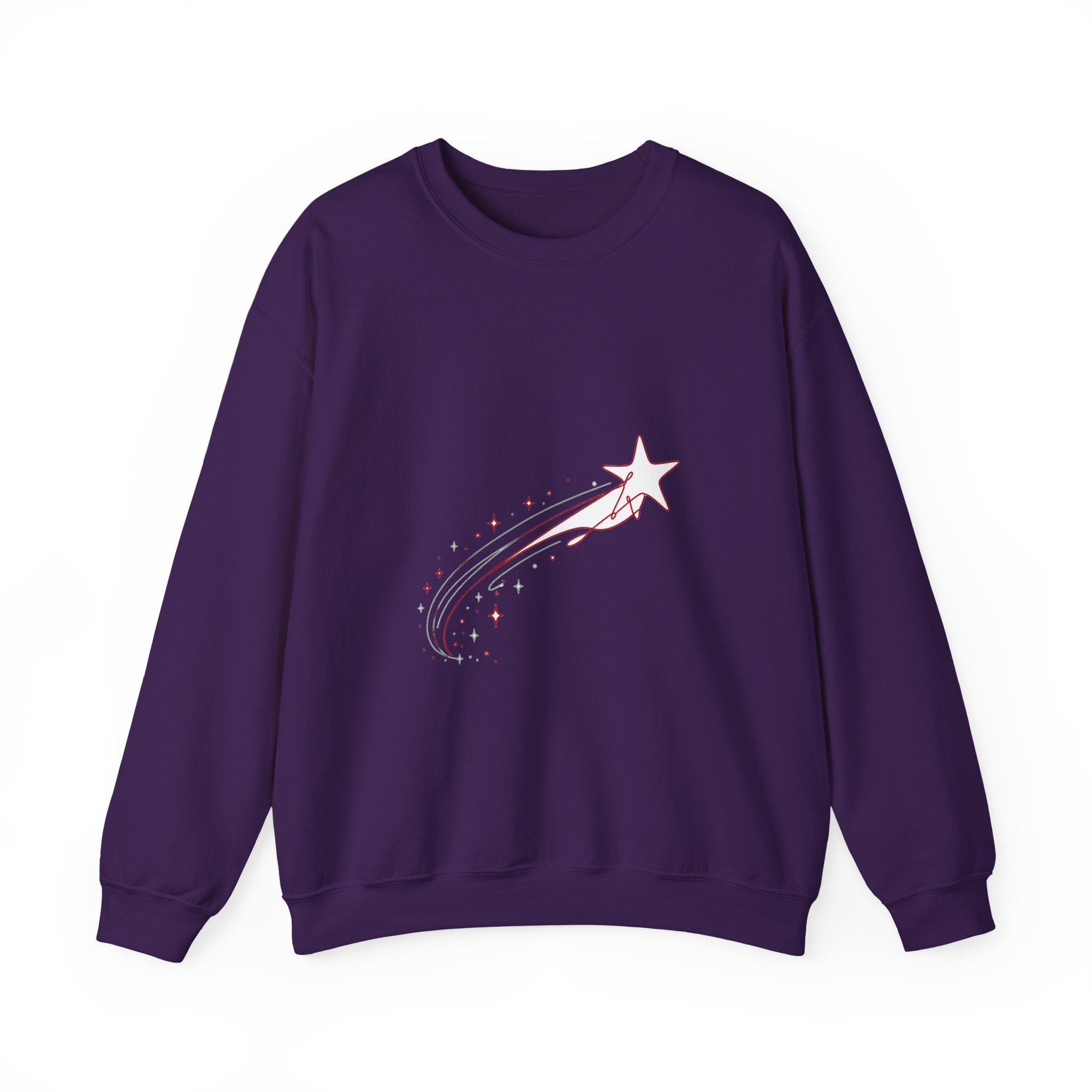 Matching Couple Sweatshirt - Shooting Star & North Star Matching Couple Crewneck Sweatshirt Minimalist Art His Hers Valentine Gift - Design A