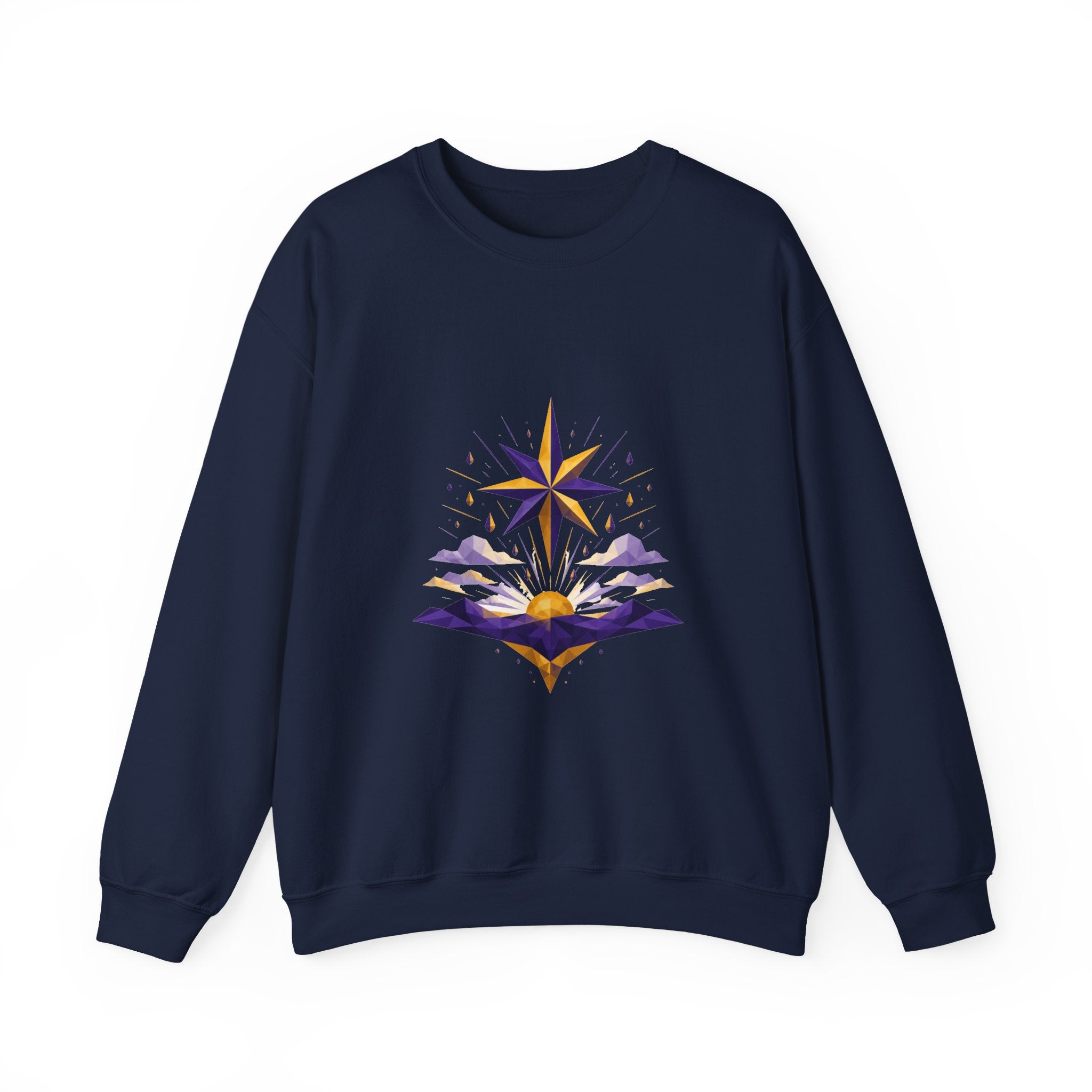 Matching Couple Sweatshirt - Evening & Morning Star Matching Couple Premium Fleece Sweatshirt Geometric Art His Hers Love Gift - Design B