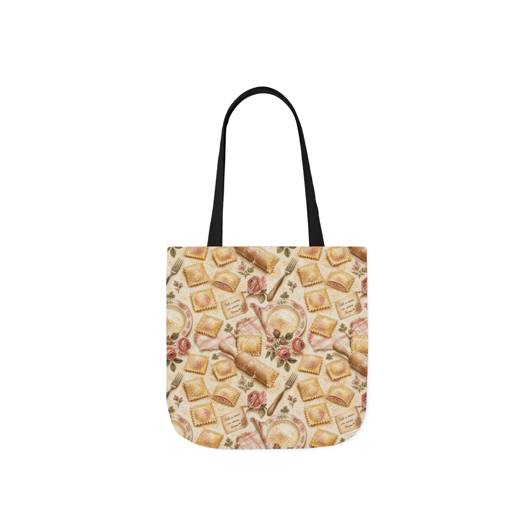 Fresh Ravioli Canvas Tote Bag Mediterranean Kitchen Watercolor Design Italian Cottagecore Gift