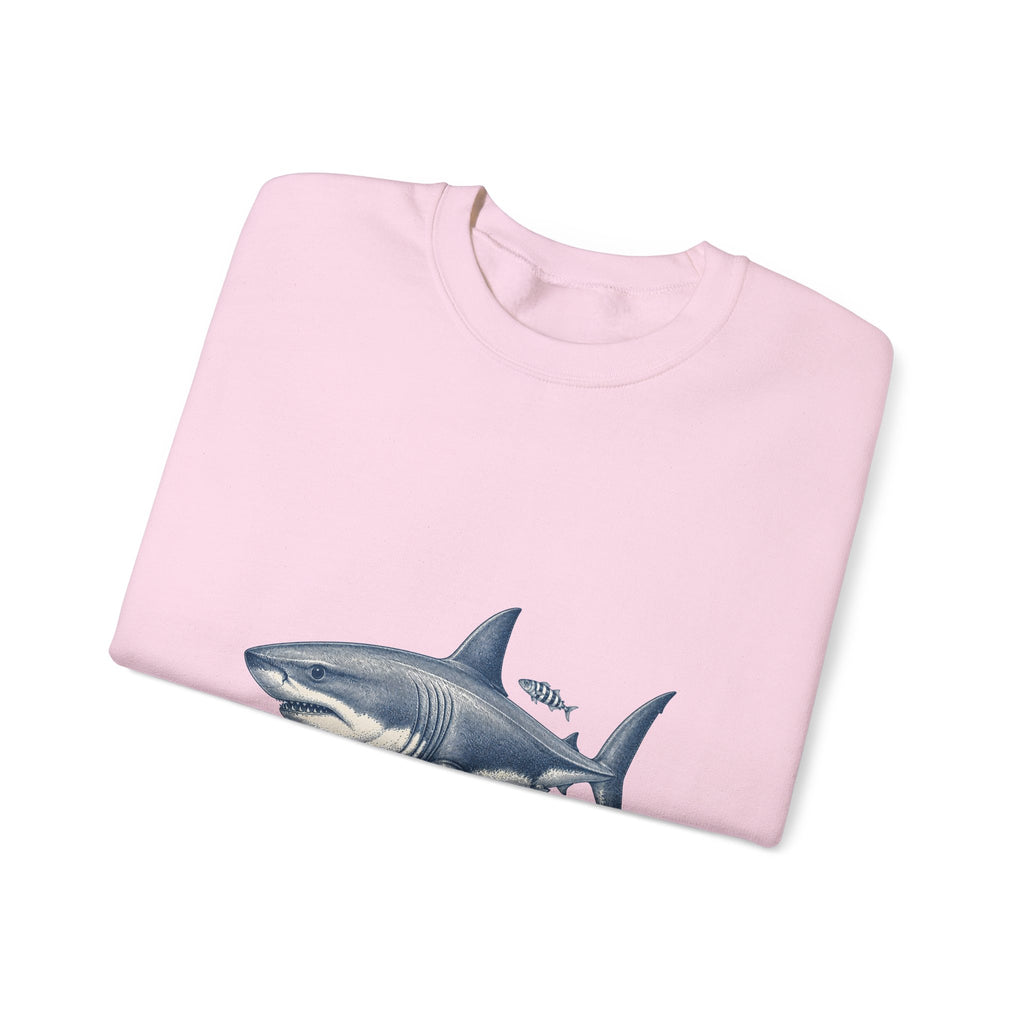 Matching Couple Sweatshirt - Shark & Dolphin Matching Couple Premium Fleece Sweatshirt Vintage Art His Hers Honeymoon Gift - Design A