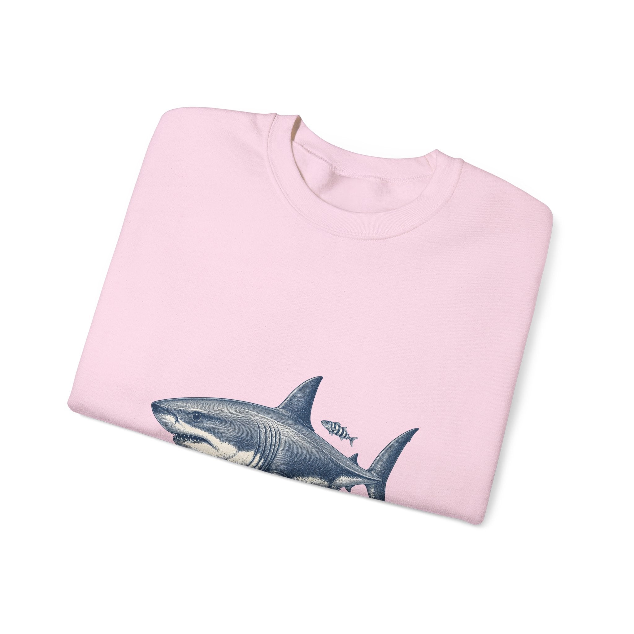Matching Couple Sweatshirt - Shark & Dolphin Matching Couple Premium Fleece Sweatshirt Vintage Art His Hers Honeymoon Gift - Design A