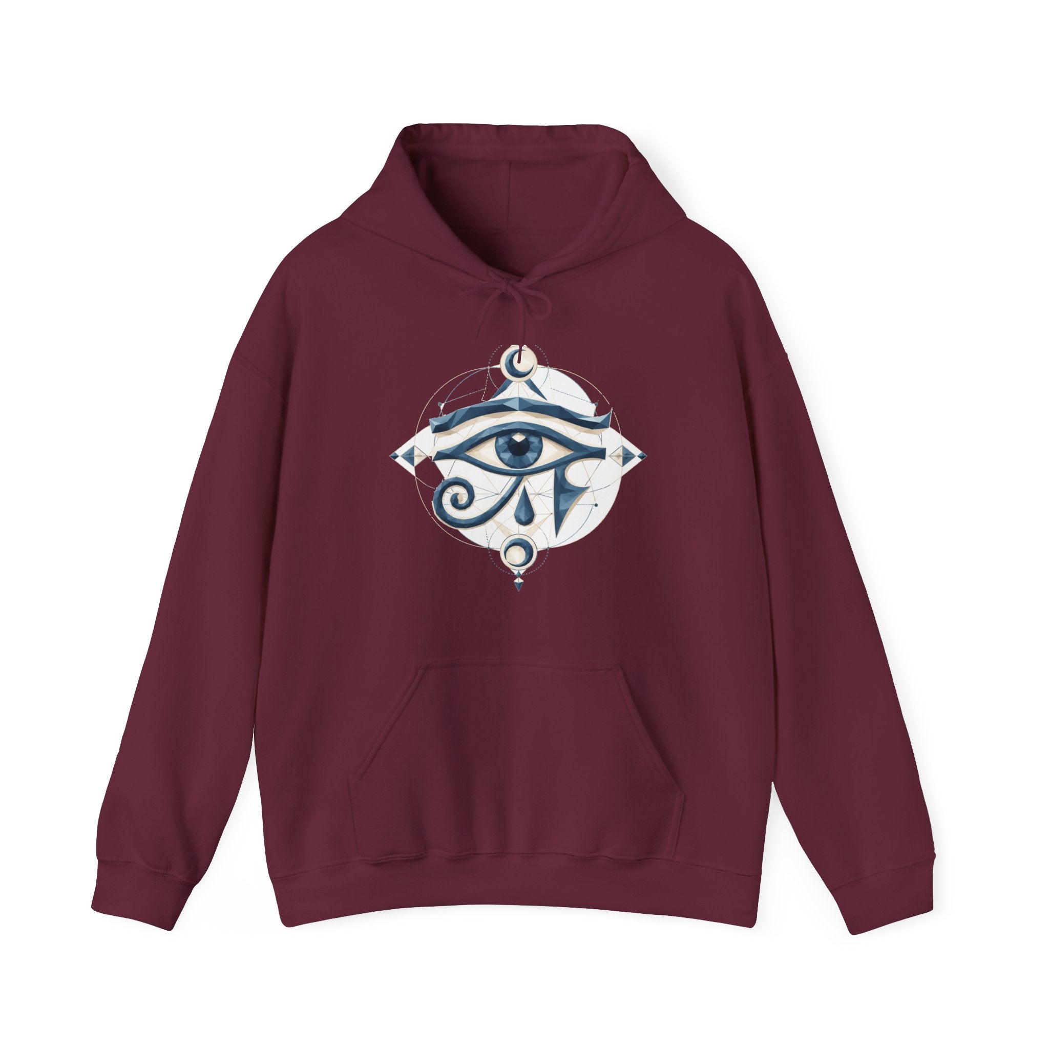 Matching Couple Sweatshirt - Eye of Ra & Horus Matching Couple Hooded Sweatshirt Geometric Art His Hers Couple Gift - Design B