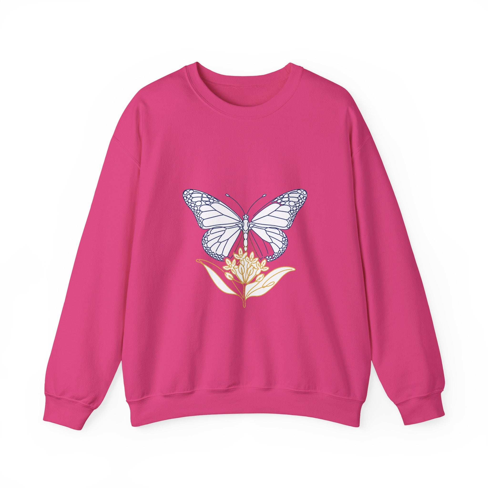 Matching Couple Sweatshirt - Butterfly & Moth Matching Couple Premium Fleece Sweatshirt Minimalist Art His Hers Christmas Gift - Design A