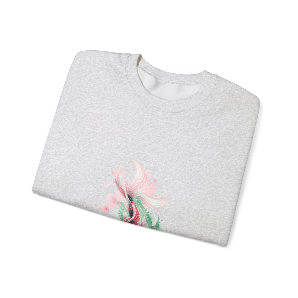 Matching Couple Sweatshirt - Koi Fish Yin Yang Matching Couple Premium Fleece Sweatshirt Watercolor Art His Hers Birthday Gift - Design B