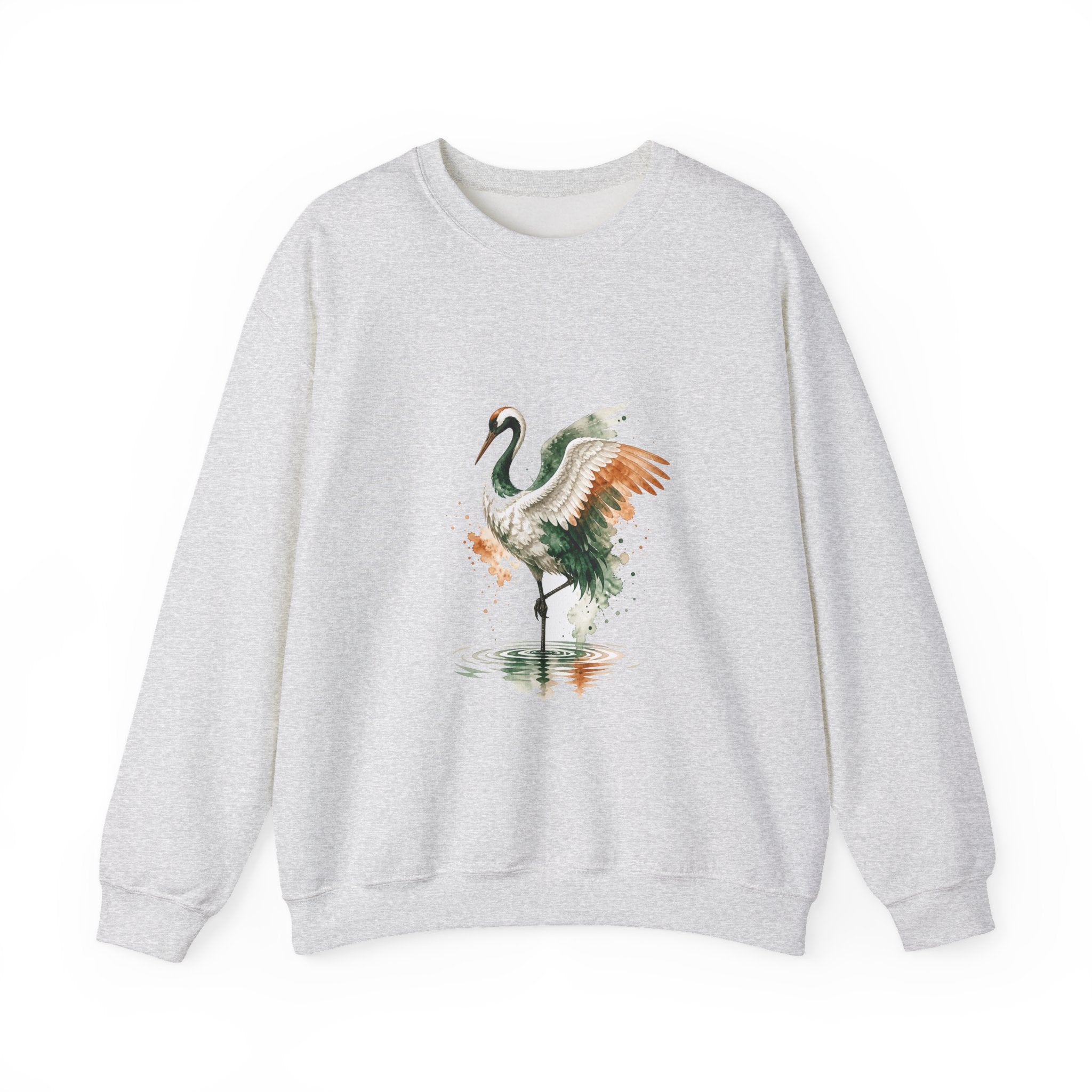 Matching Couple Sweatshirt - Tiger & Crane Matching Couple Premium Fleece Sweatshirt Watercolor Art His Hers Birthday Gift - Design B