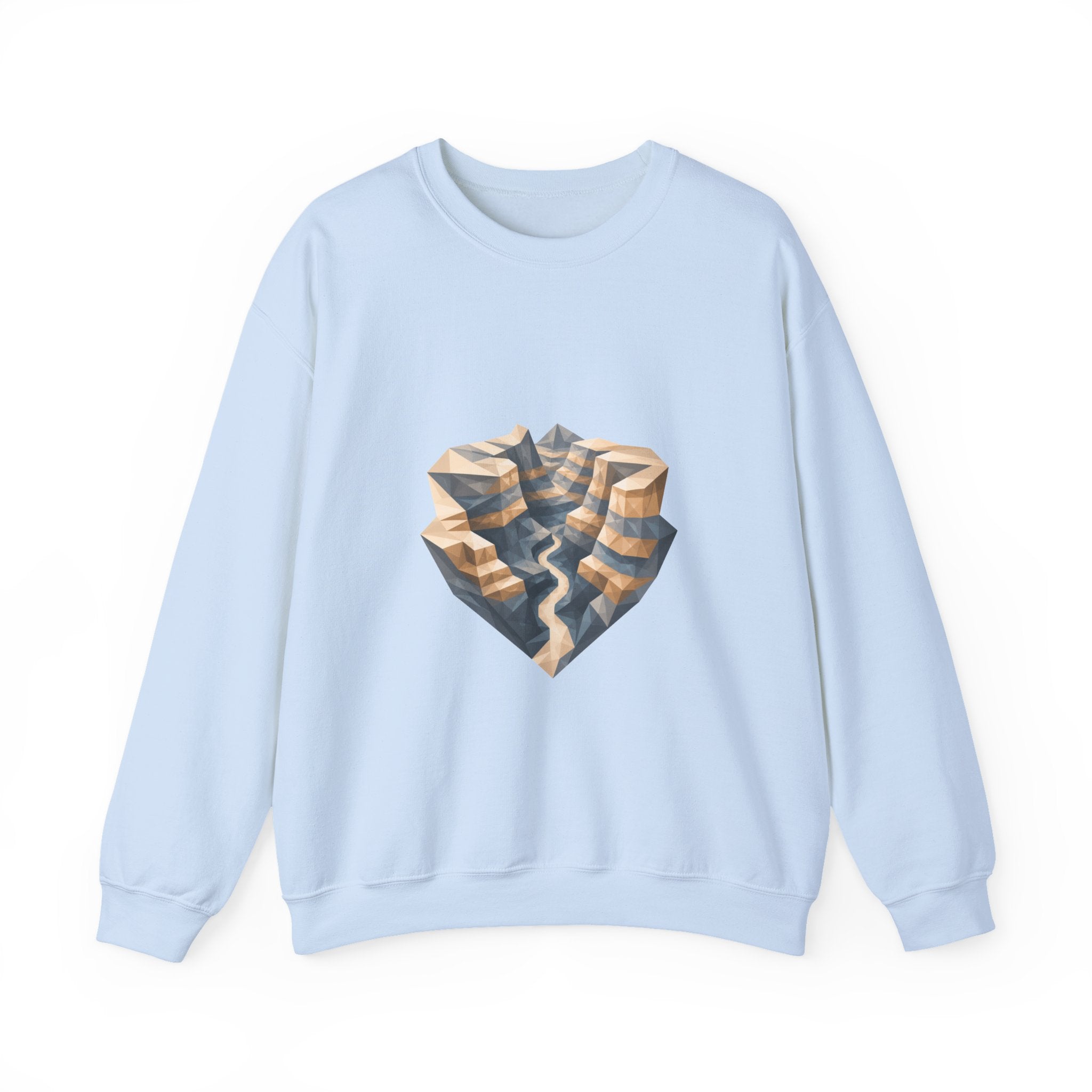Matching Couple Sweatshirt - Lavender Fields & Canyon Matching Couple Crewneck Sweatshirt Geometric Art His Hers Couple Gift - Design B