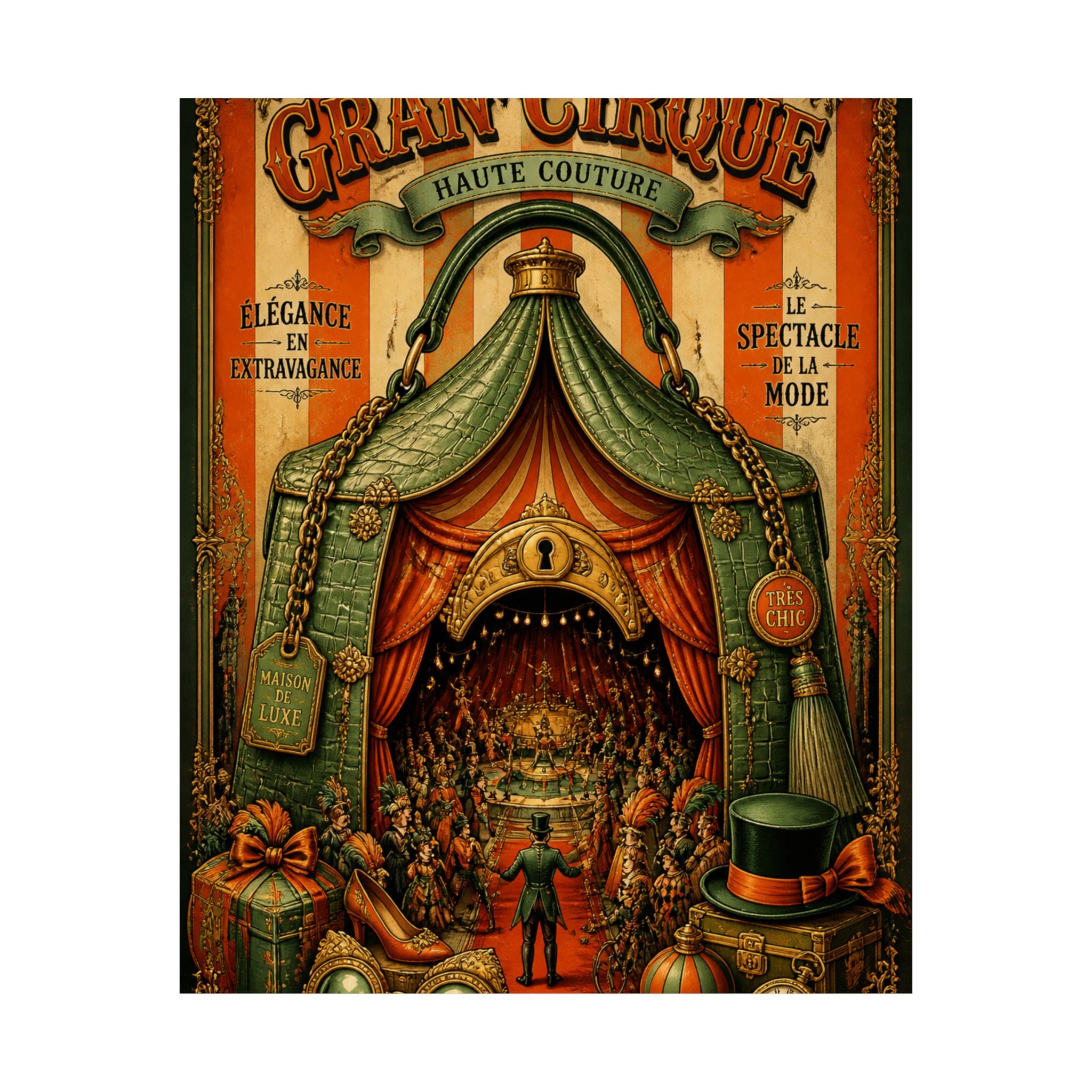 Handbag Big Top Wall Art Poster 18×24 Baroque Home Office Decor Maximalist Print