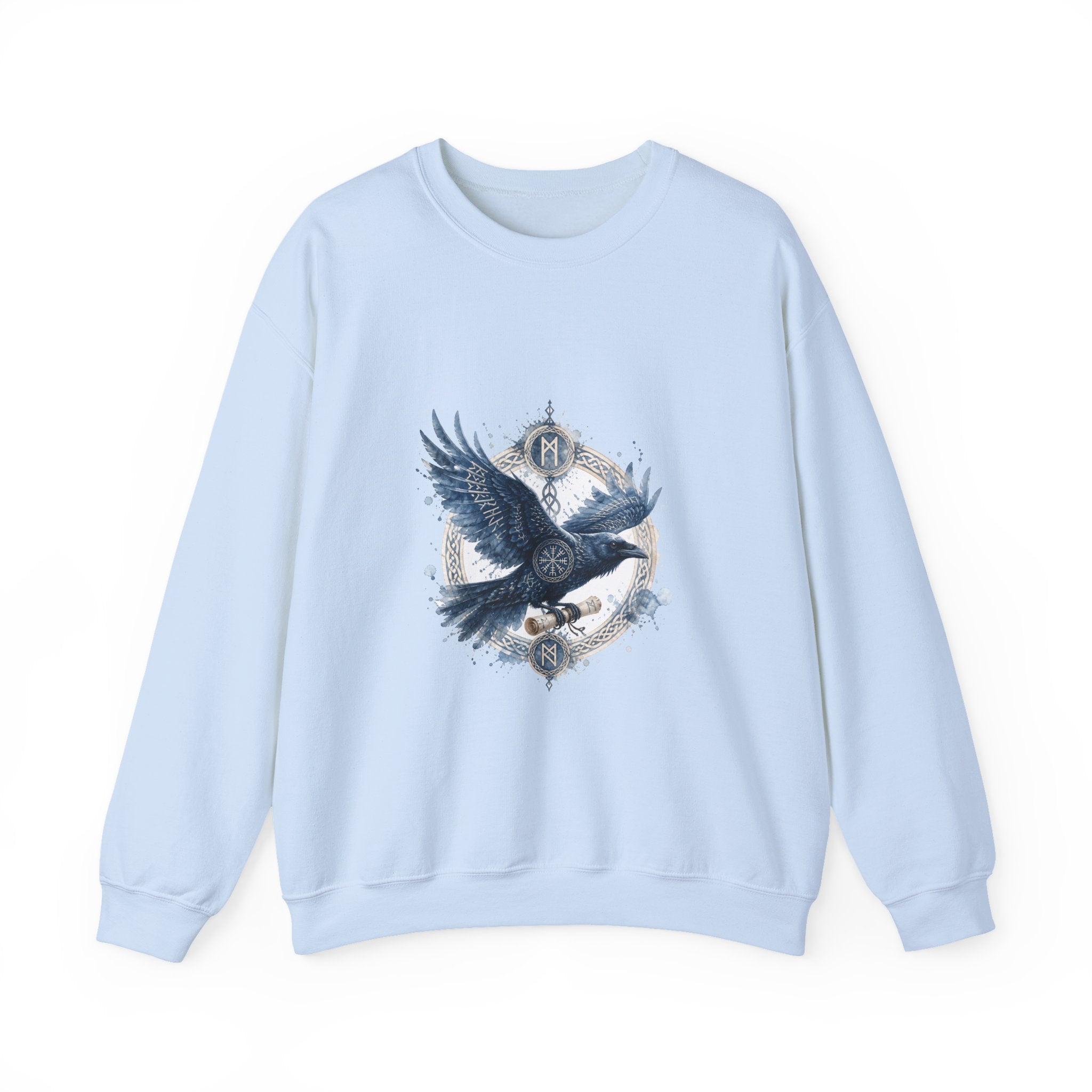 Matching Couple Sweatshirt - Huginn & Muninn Matching Couple Comfort Colors Crew Watercolor Art His Hers Birthday Gift - Design B