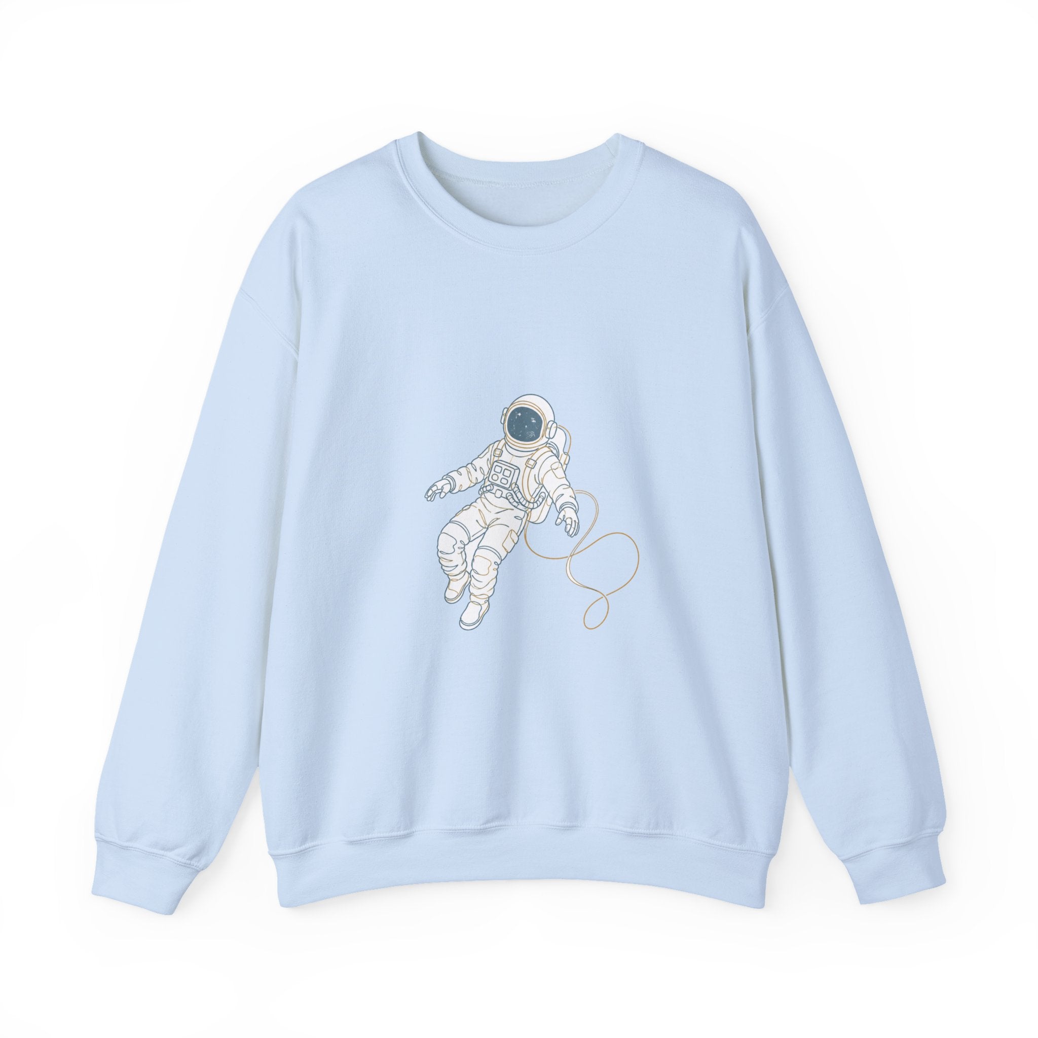 Matching Couple Sweatshirt - Astronaut & Planet Matching Couple Crewneck Sweatshirt Minimalist Art His Hers Valentine Gift - Design A
