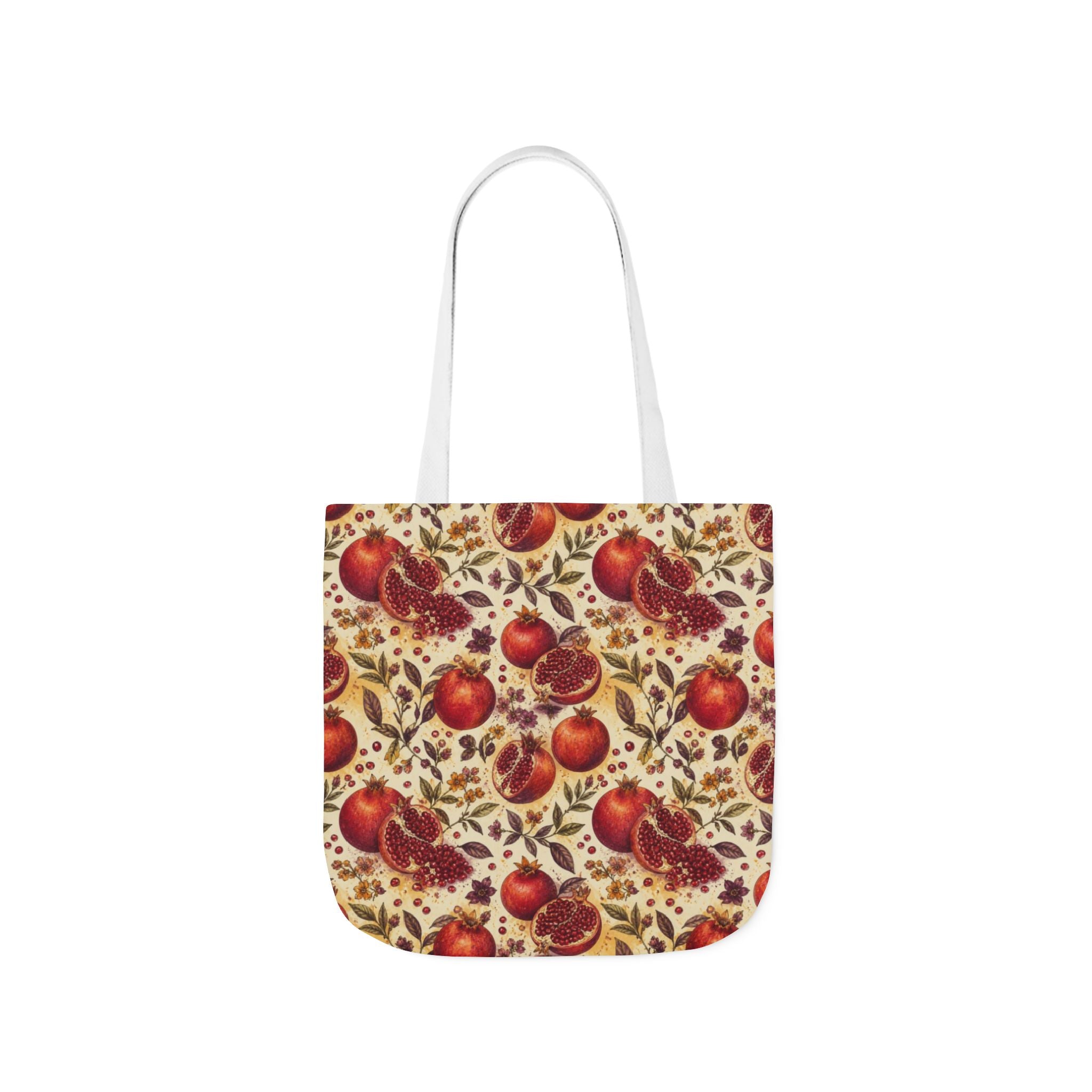 Split Pomegranates Canvas Tote Bag Mediterranean Kitchen Watercolor Design Italian Cottagecore Gift