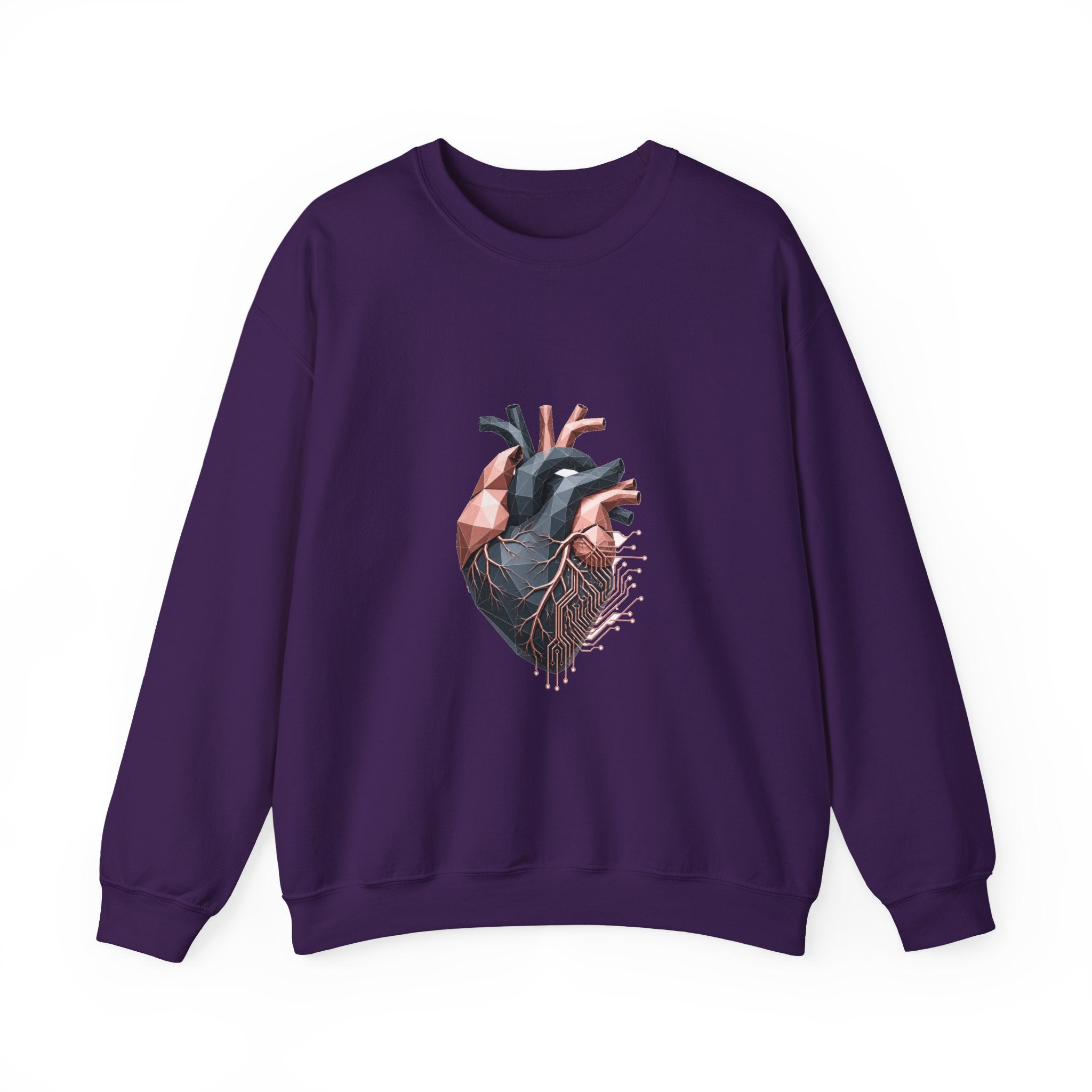 Matching Couple Sweatshirt - Robot & Heart Matching Couple Premium Fleece Sweatshirt Geometric Art His Hers Love Gift - Design B