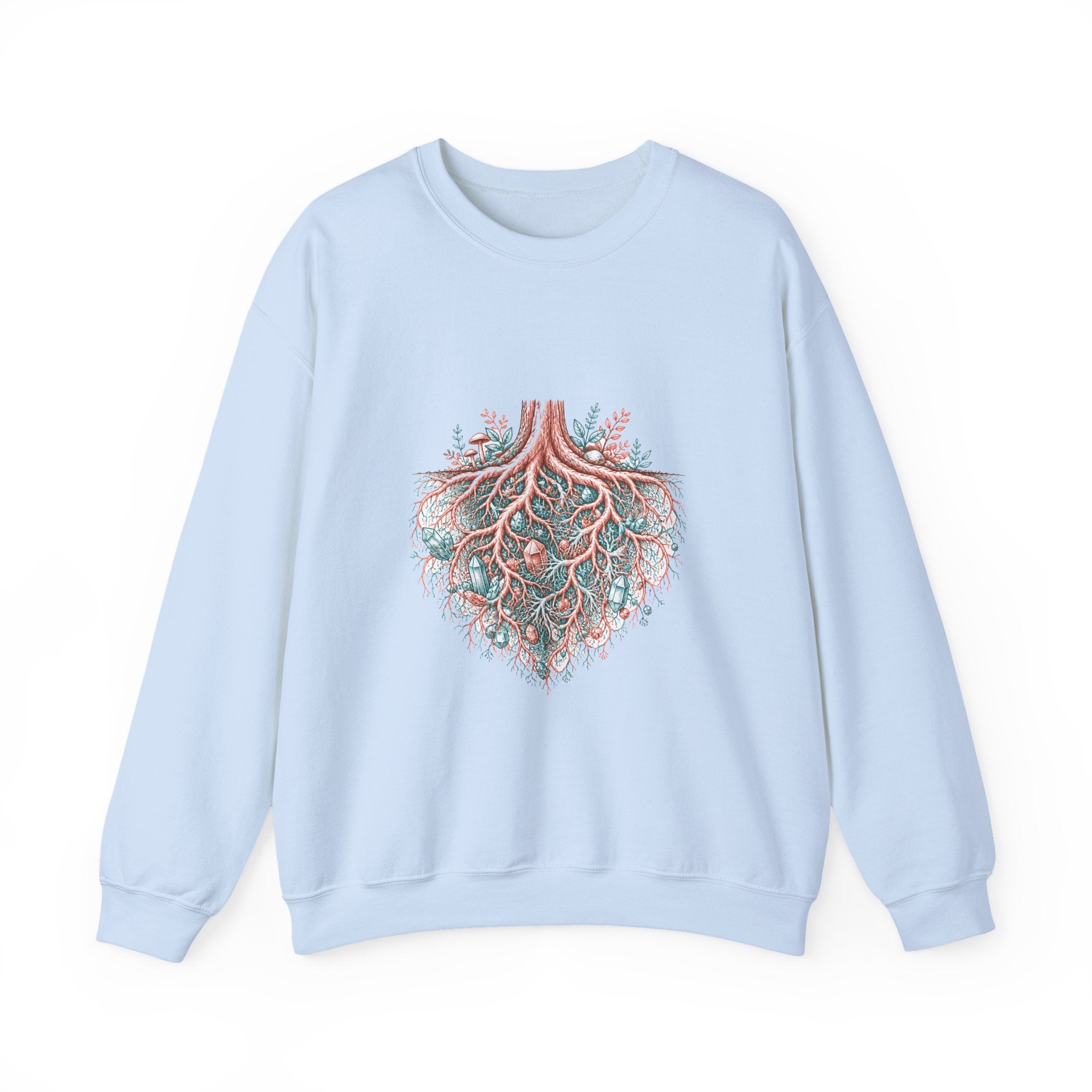 Matching Couple Sweatshirt - Ancient Oak & Deep Roots Matching Couple Crewneck Sweatshirt Hand-Drawn Art His Hers Best Friend Gift - Design B