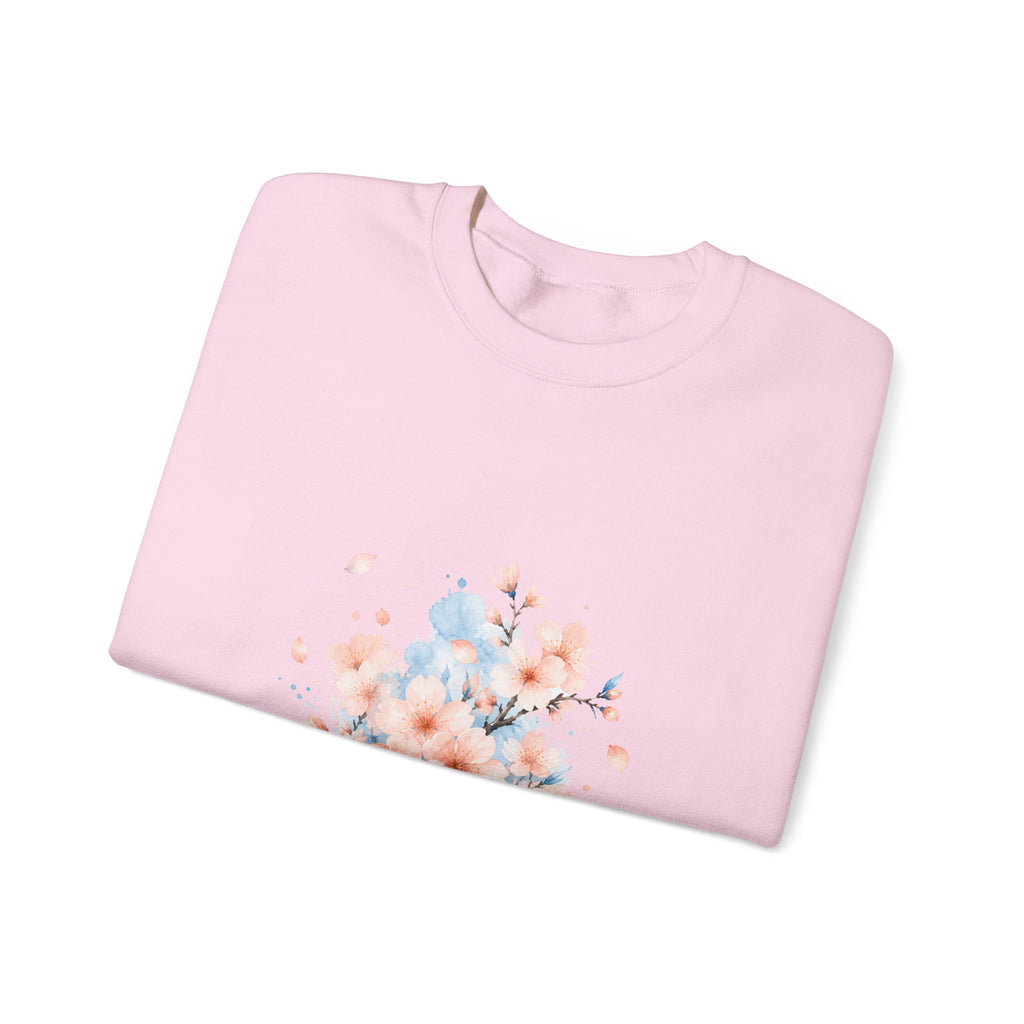 Matching Couple Sweatshirt - Cherry Blossom & Maple Leaf Matching Couple Premium Fleece Sweatshirt Watercolor Art His Hers Birthday Gift - Design A