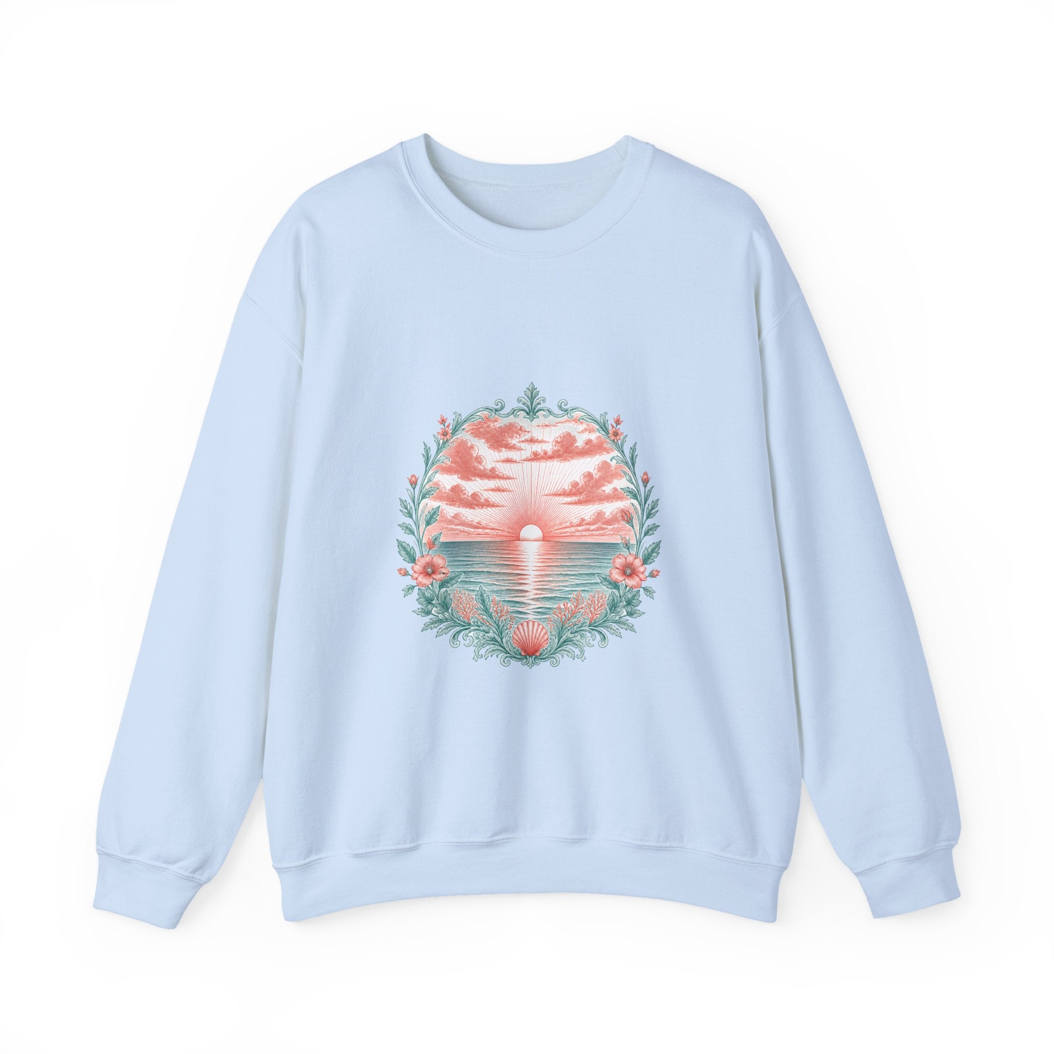 Matching Couple Sweatshirt - Sunrise & Sunset Matching Couple Crewneck Sweatshirt Vintage Art His Hers Wedding Gift - Design A
