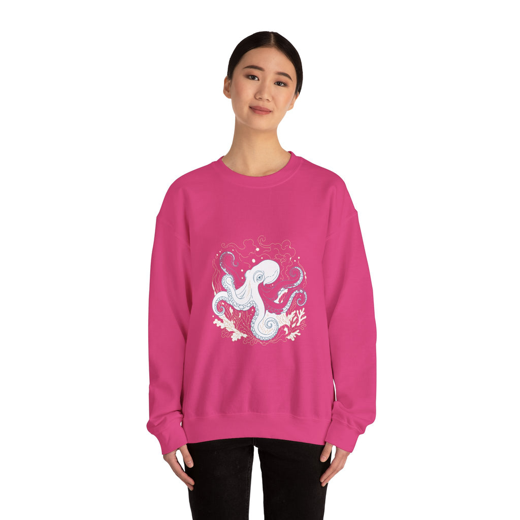 Matching Couple Sweatshirt - Octopus & Jellyfish Matching Couple Crewneck Sweatshirt Minimalist Art His Hers Valentine Gift - Design A