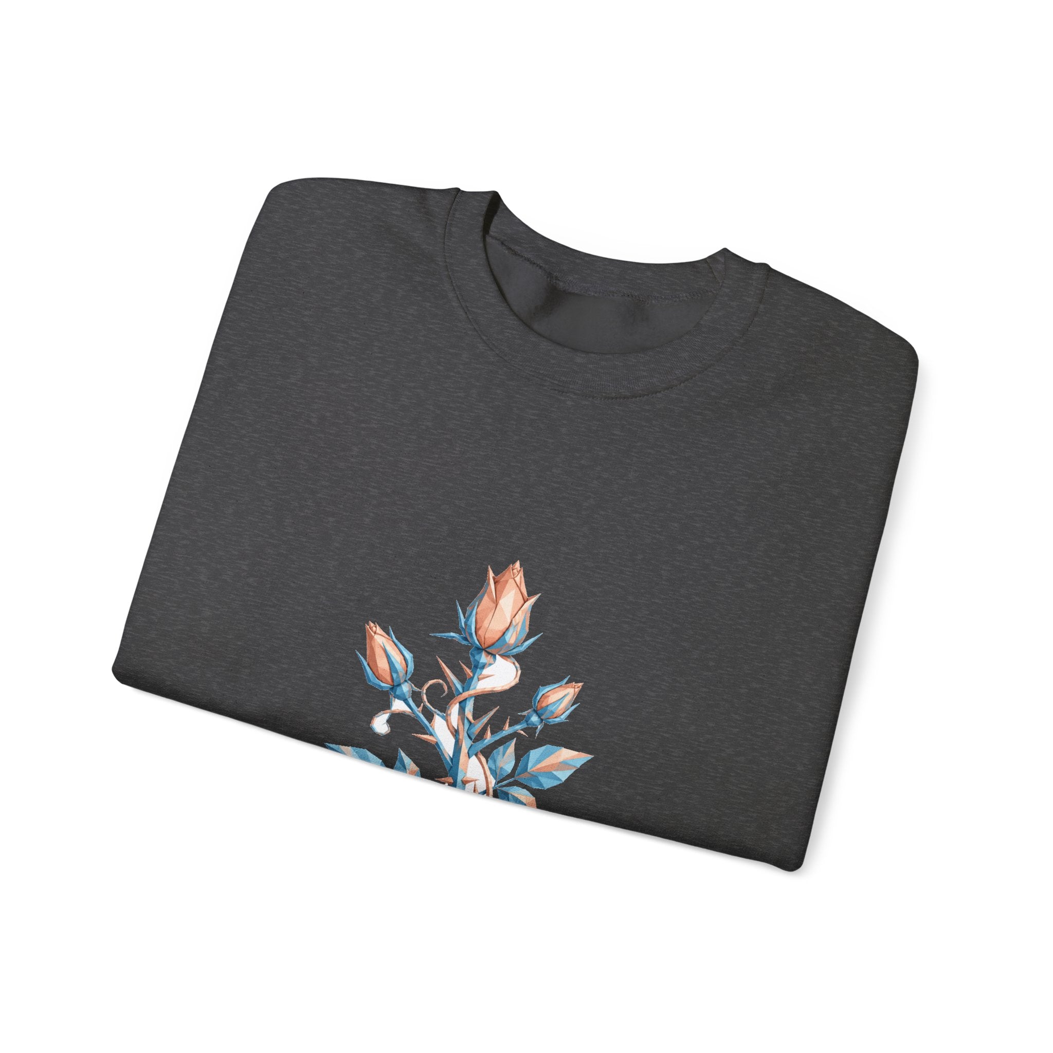 Matching Couple Sweatshirt - Rose & Thorn Matching Couple Comfort Colors Crew Geometric Art His Hers Love Gift - Design B