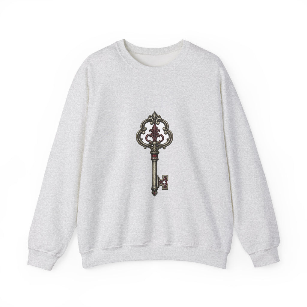 Matching Couple Sweatshirt - Key & Lock Matching Couple Comfort Colors Crew Hand-Drawn Art His Hers Anniversary Gift - Design A