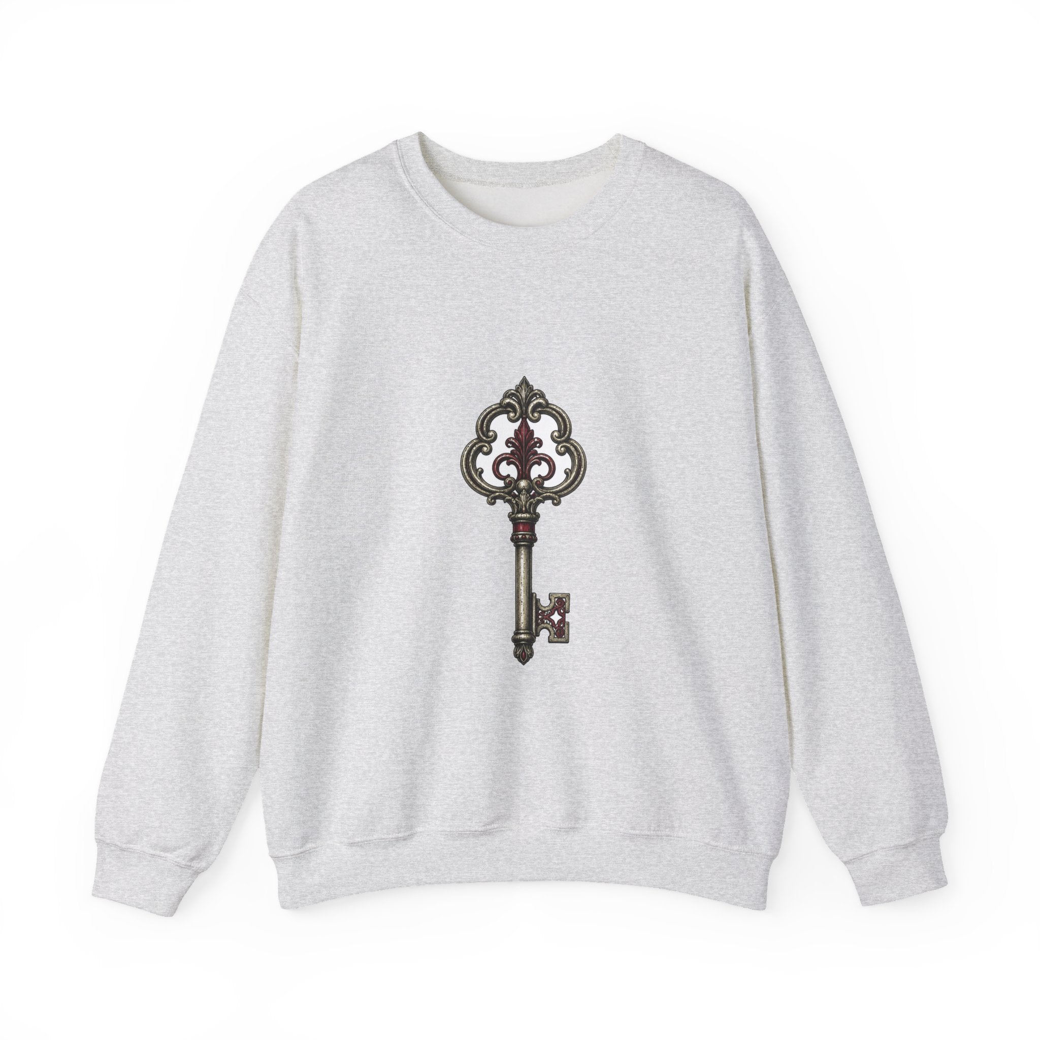 Matching Couple Sweatshirt - Key & Lock Matching Couple Comfort Colors Crew Hand-Drawn Art His Hers Anniversary Gift - Design A