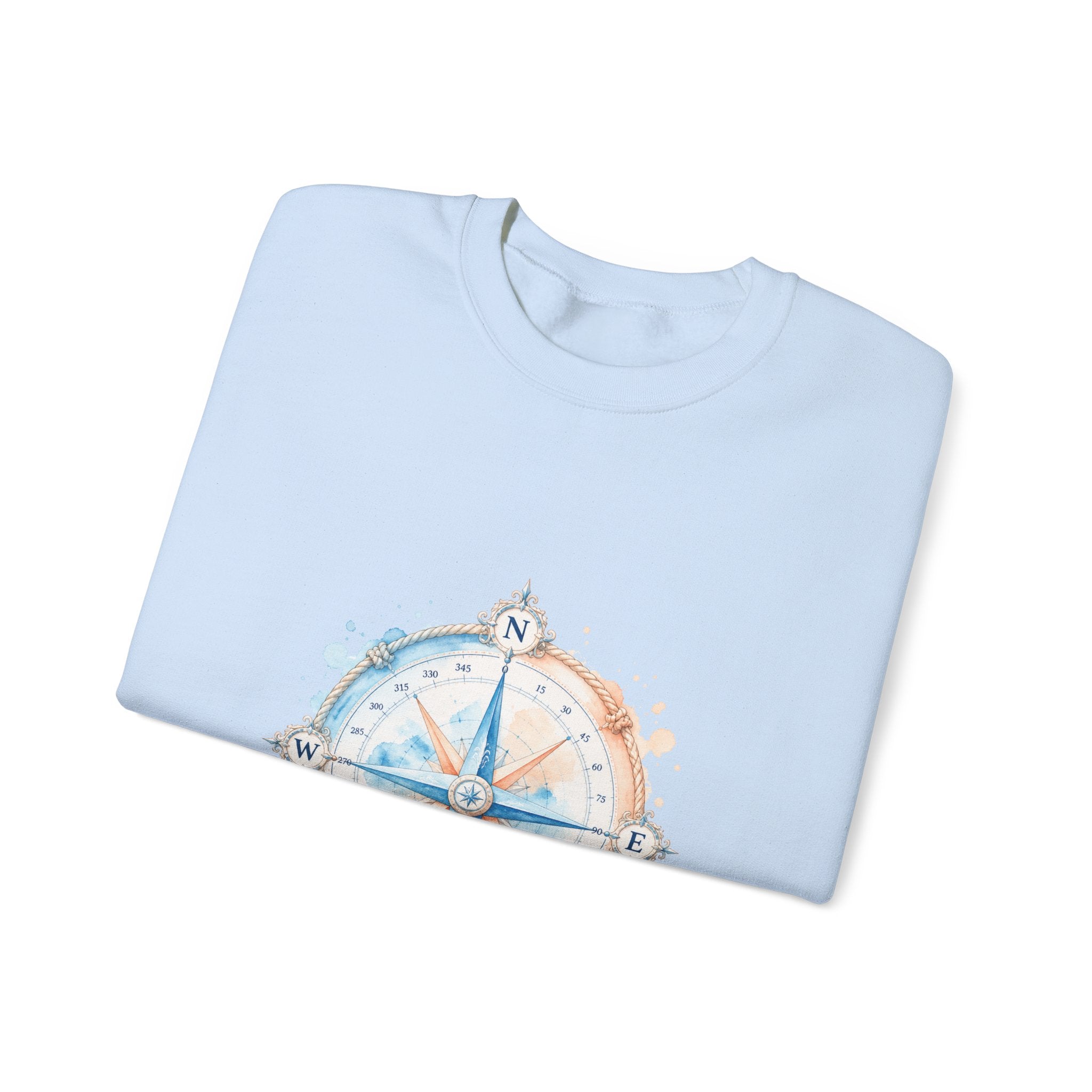 Matching Couple Sweatshirt - Compass North & South Matching Couple Premium Fleece Sweatshirt Watercolor Art His Hers Birthday Gift - Design A