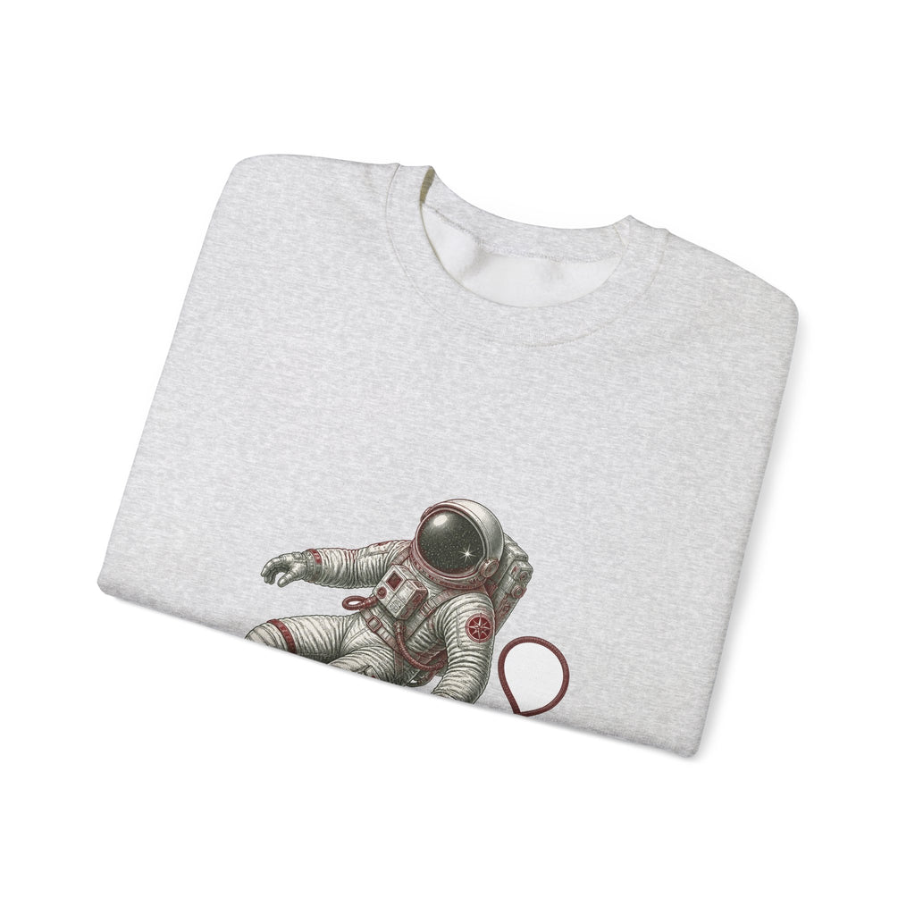 Matching Couple Sweatshirt - Astronaut & Planet Matching Couple Crewneck Sweatshirt Vintage Art His Hers Wedding Gift - Design A