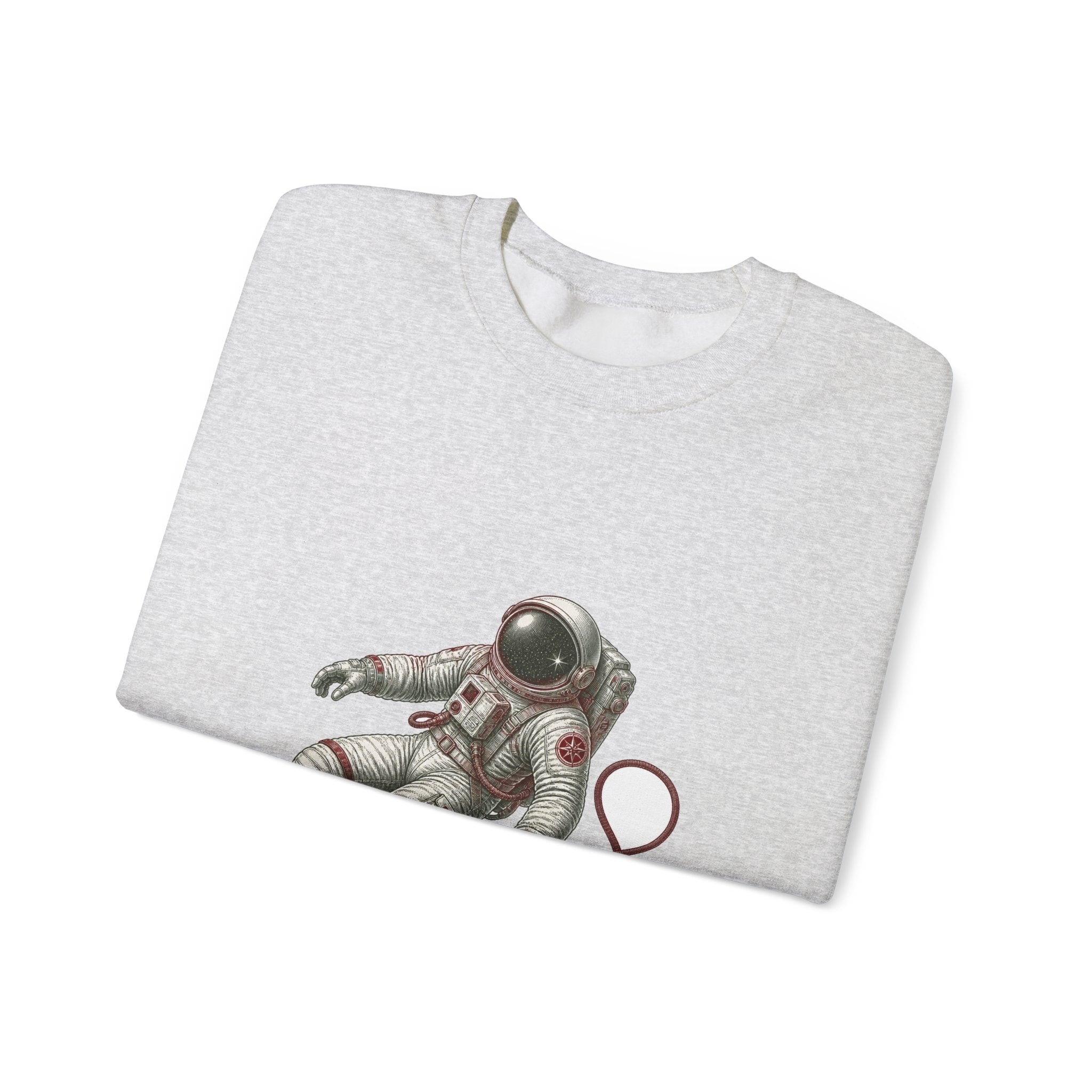 Matching Couple Sweatshirt - Astronaut & Planet Matching Couple Crewneck Sweatshirt Vintage Art His Hers Wedding Gift - Design A