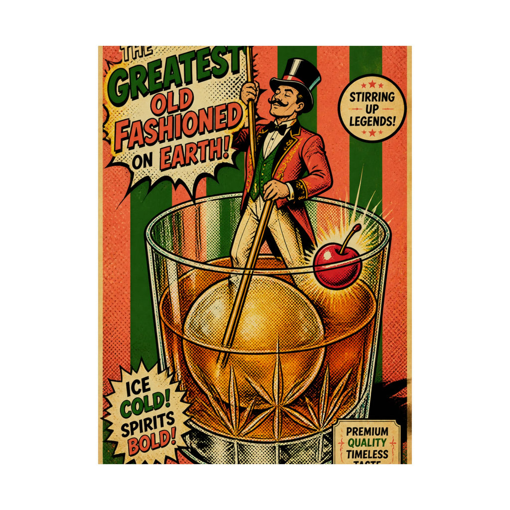 Old Fashioned Ringmaster Wall Art Poster 24×36 Pop Art Restaurant Decor Maximalist Print