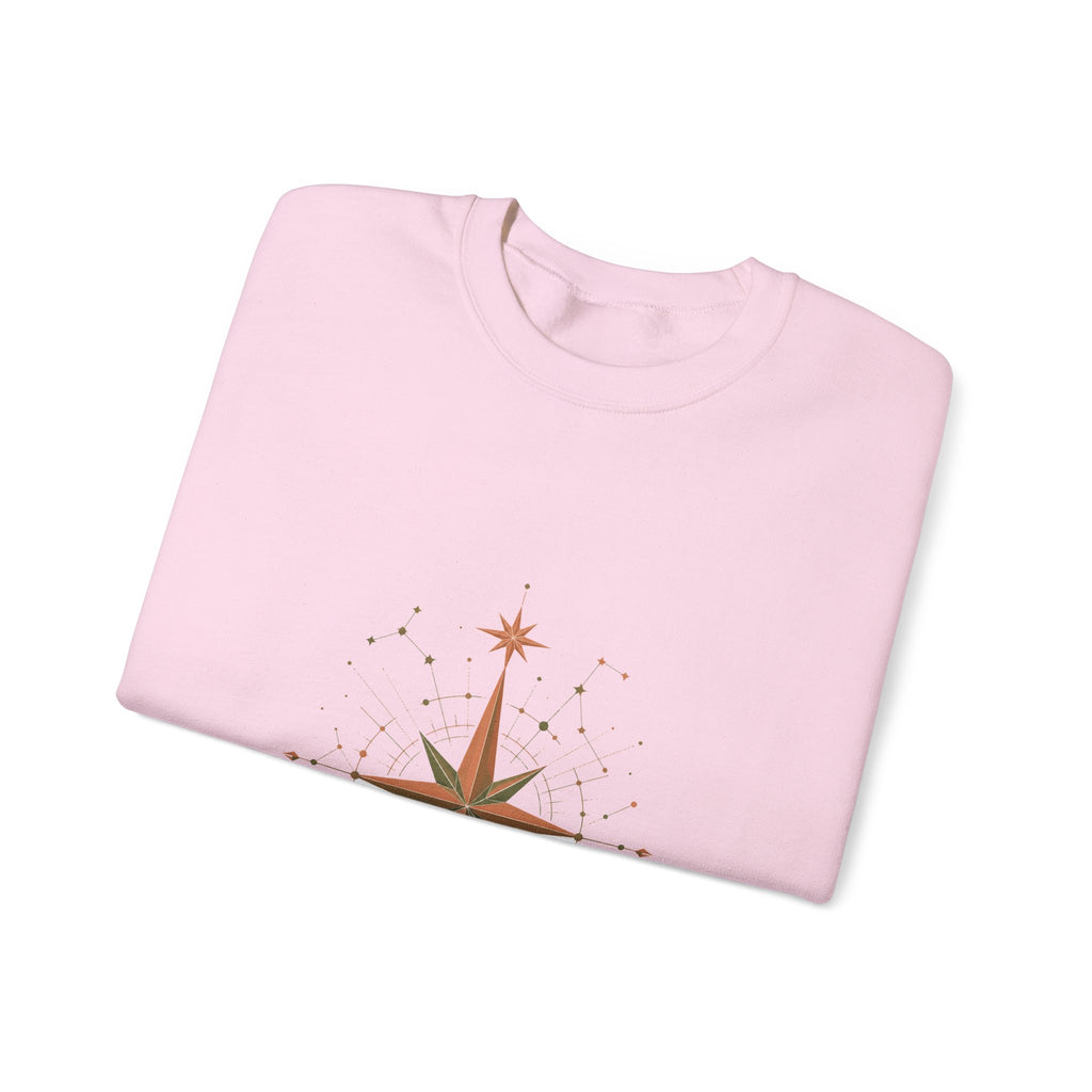 Matching Couple Sweatshirt - Shooting Star & North Star Matching Couple Comfort Colors Crew Geometric Art His Hers Love Gift - Design B