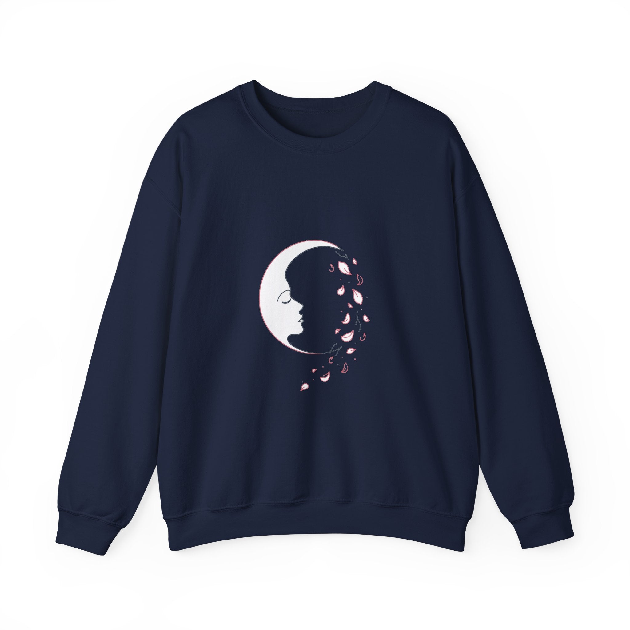 Matching Couple Sweatshirt - Waxing & Waning Moon Matching Couple Comfort Colors Crew Minimalist Art His Hers Christmas Gift - Design B