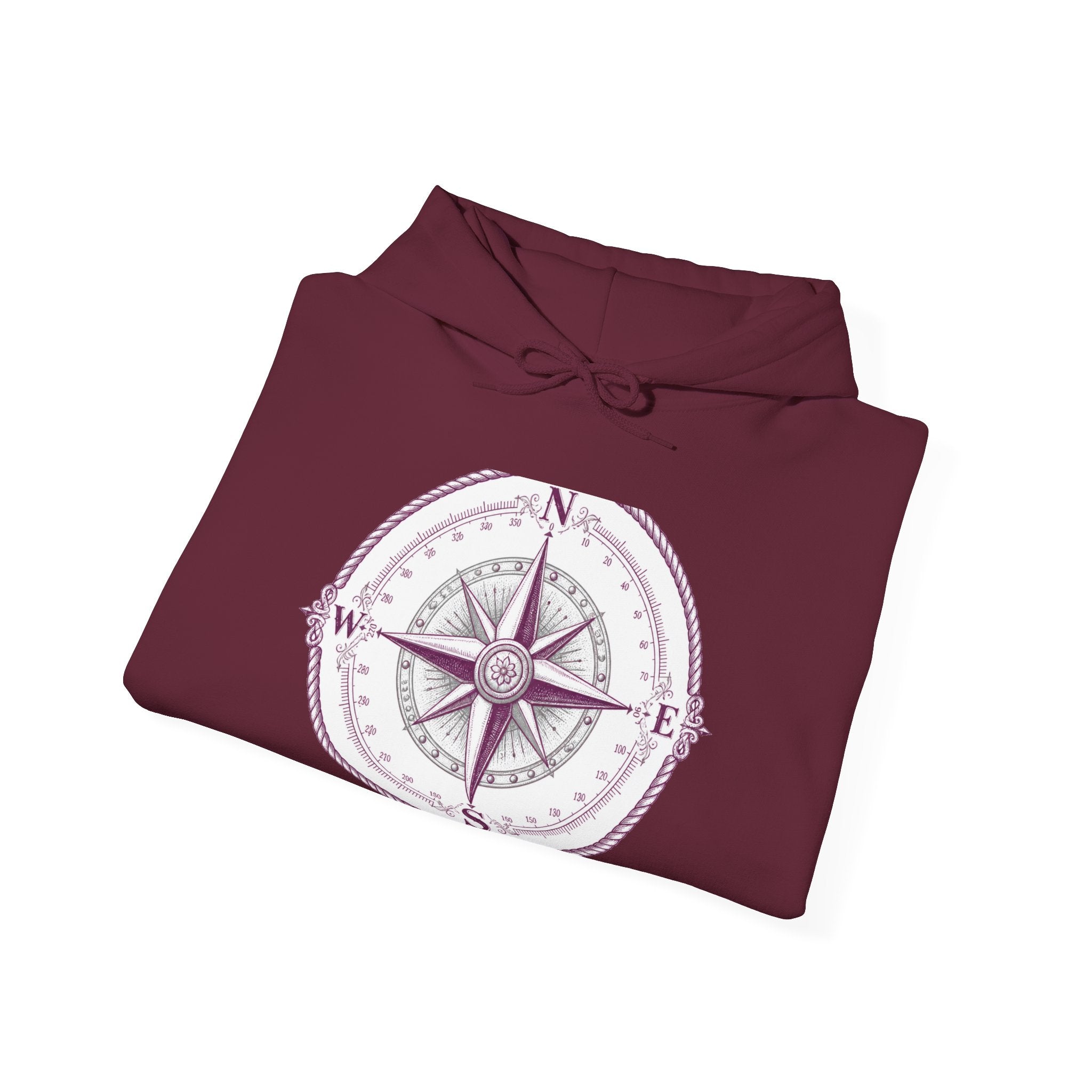 Matching Couple Sweatshirt - Compass North & South Matching Couple Hooded Sweatshirt Hand-Drawn Art His Hers Best Friend Gift - Design A