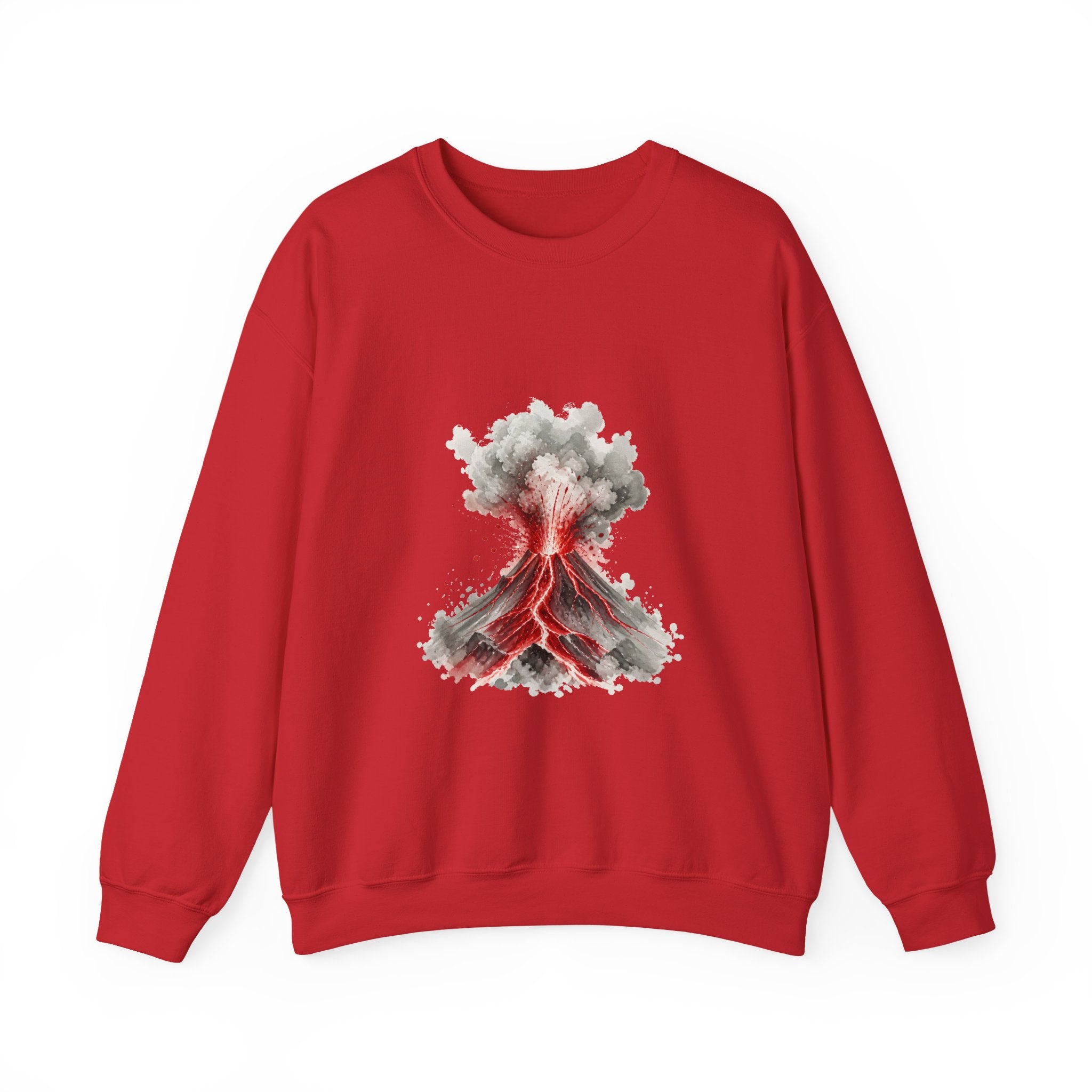 Matching Couple Sweatshirt - Volcano & Glacier Matching Couple Premium Fleece Sweatshirt Watercolor Art His Hers Birthday Gift - Design A