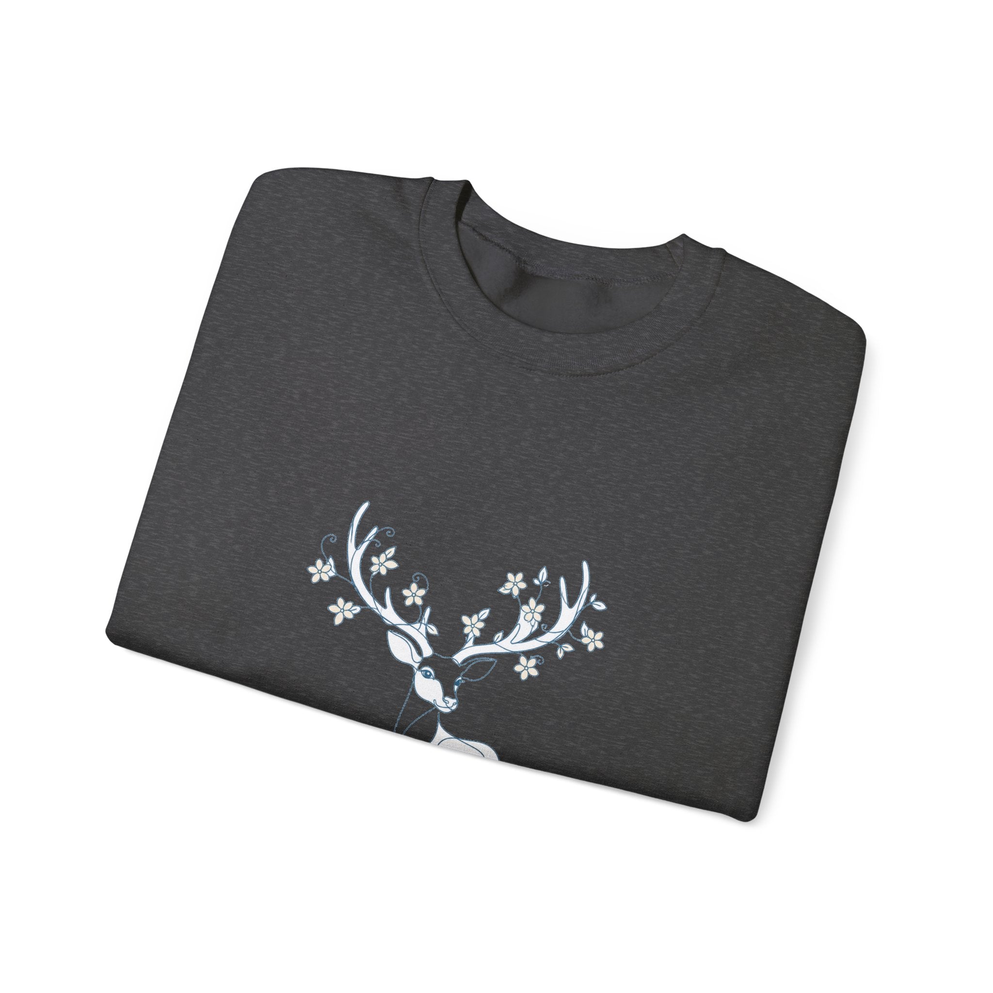 Matching Couple Sweatshirt - Bear & Deer Matching Couple Premium Fleece Sweatshirt Minimalist Art His Hers Christmas Gift - Design B