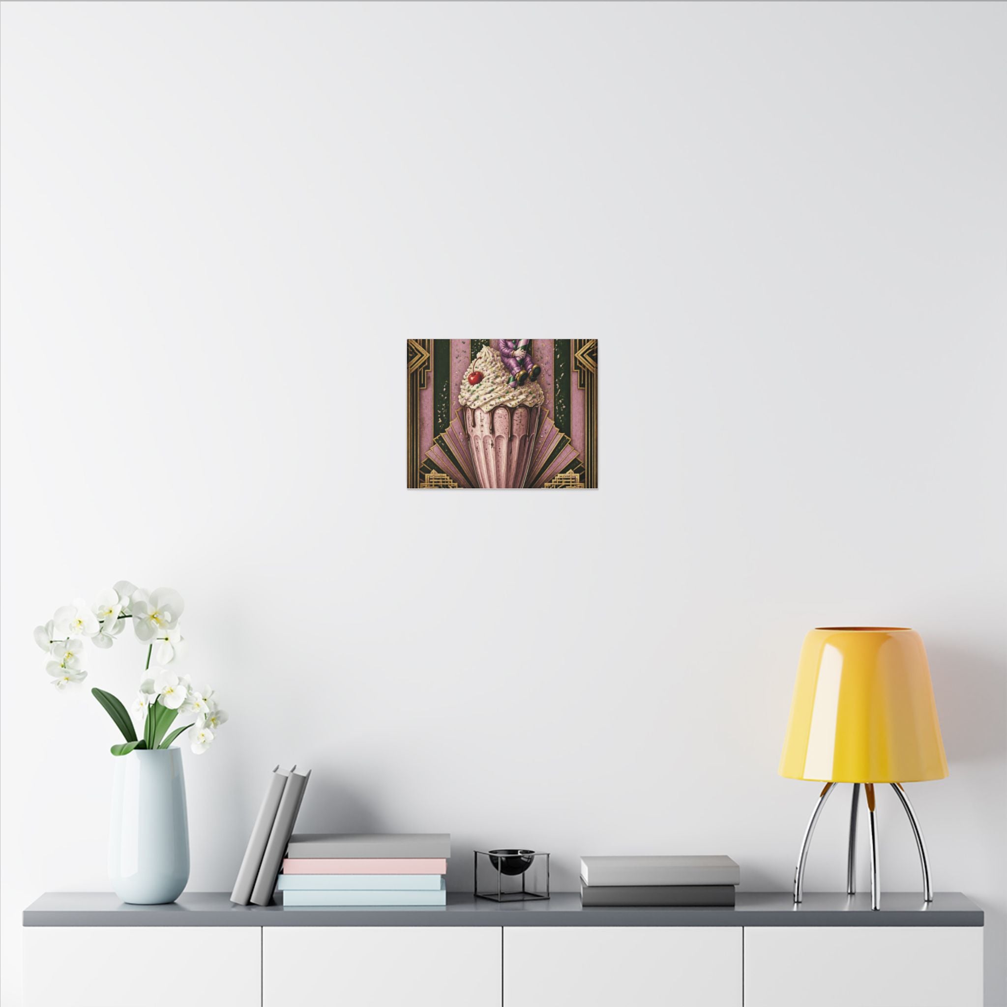 Milkshake Slide Clown Wall Art Canvas 16×20 Art Deco Entryway Decor Maximalist Print
