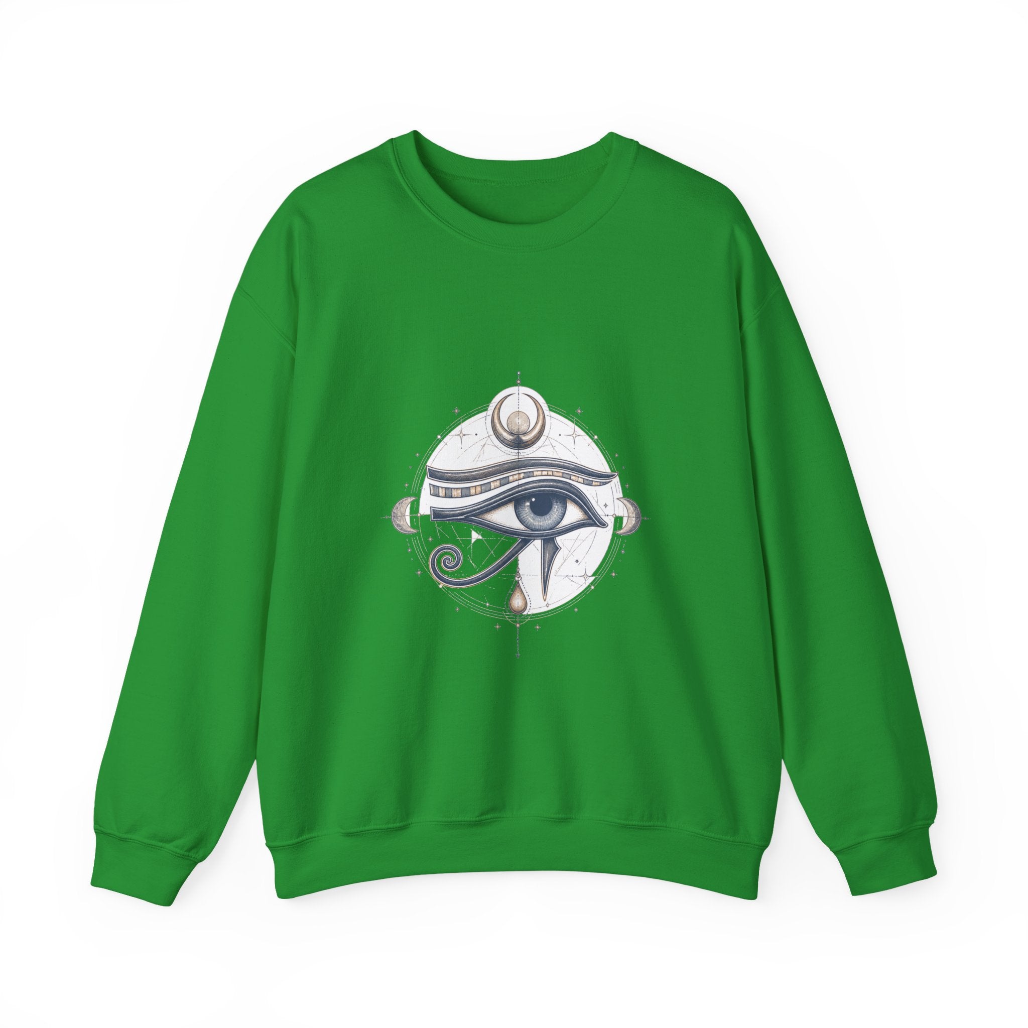 Matching Couple Sweatshirt - Eye of Ra & Horus Matching Couple Crewneck Sweatshirt Hand-Drawn Art His Hers Best Friend Gift - Design B