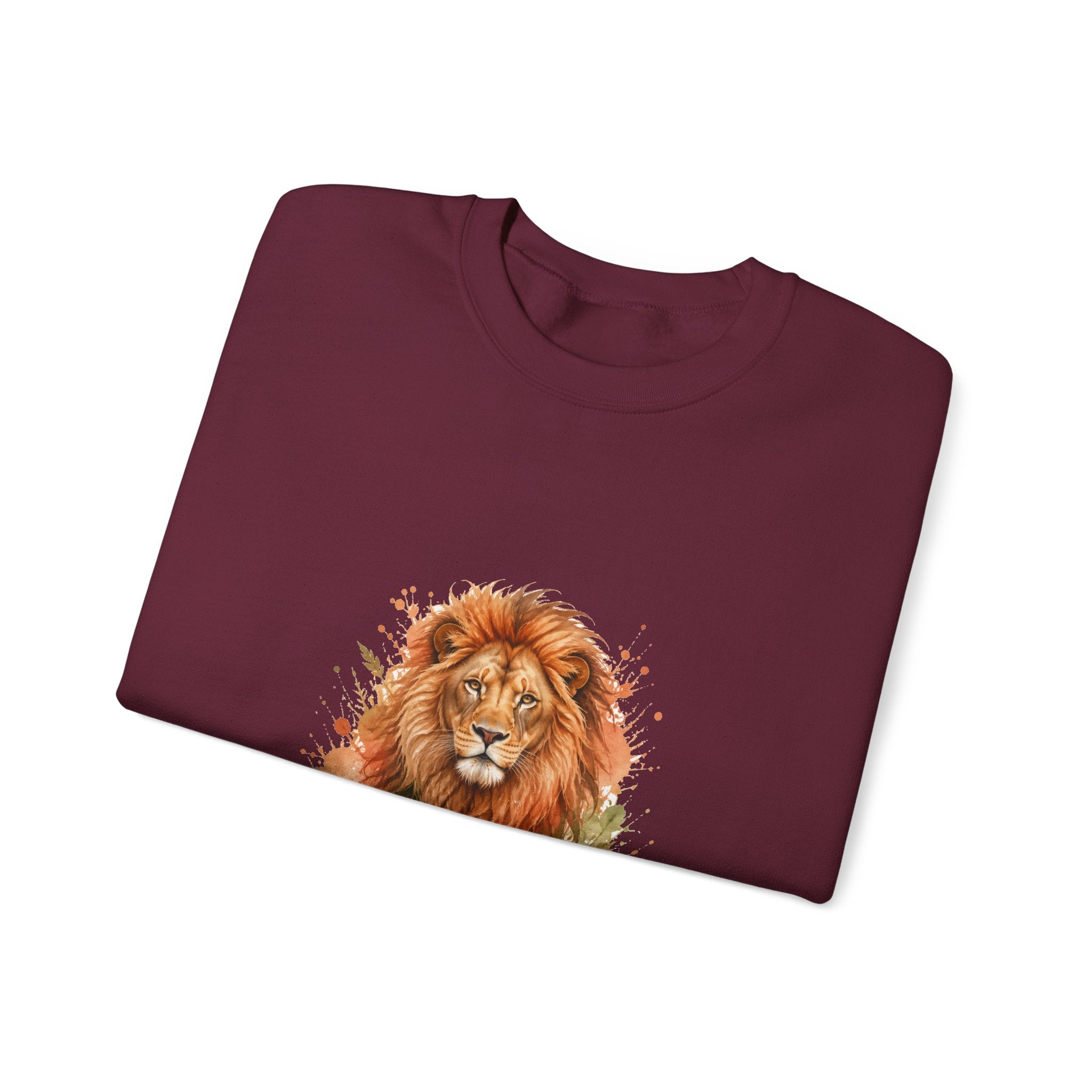 Matching Couple Sweatshirt - Lion & Lamb Matching Couple Comfort Colors Crew Watercolor Art His Hers Birthday Gift - Design A
