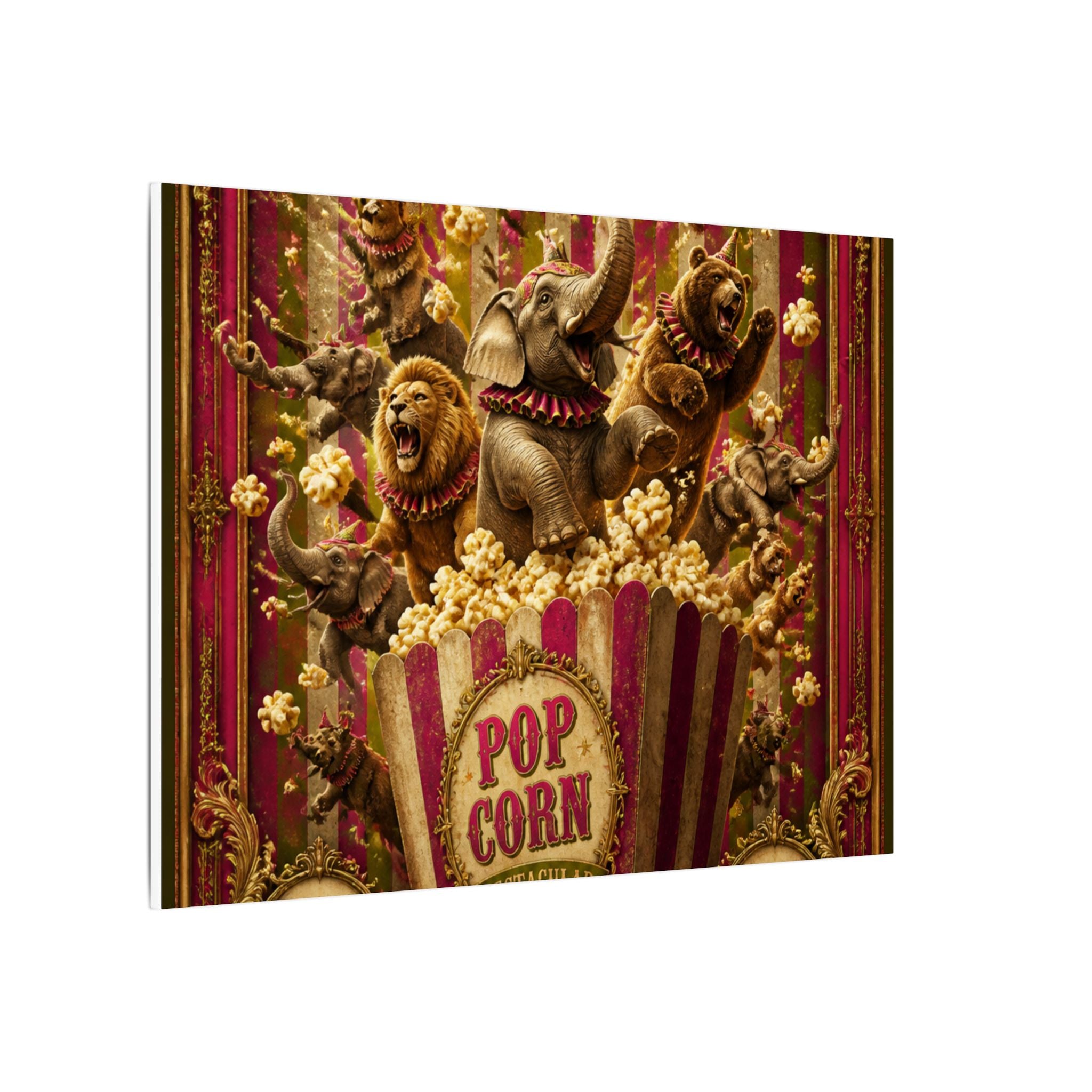 Popcorn Box Animals Wall Art Canvas 16×20 Baroque Home Office Decor Maximalist Print