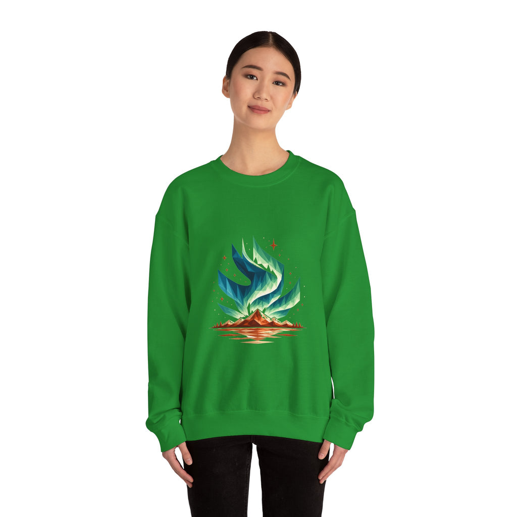 Matching Couple Sweatshirt - Aurora & Southern Cross Matching Couple Premium Fleece Sweatshirt Geometric Art His Hers Love Gift - Design A