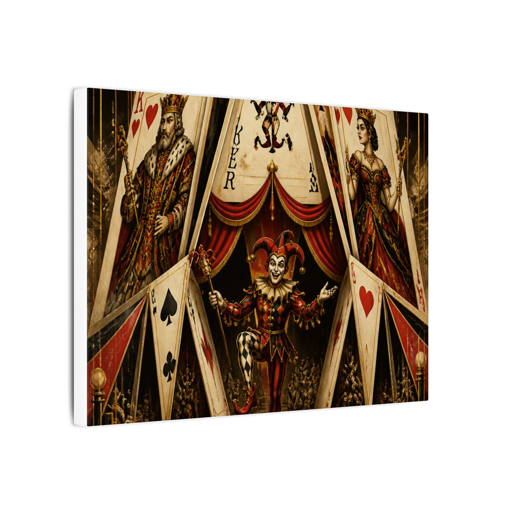 Playing Cards Tent Wall Art Canvas 24×36 Art Deco Bar Area Decor Maximalist Print