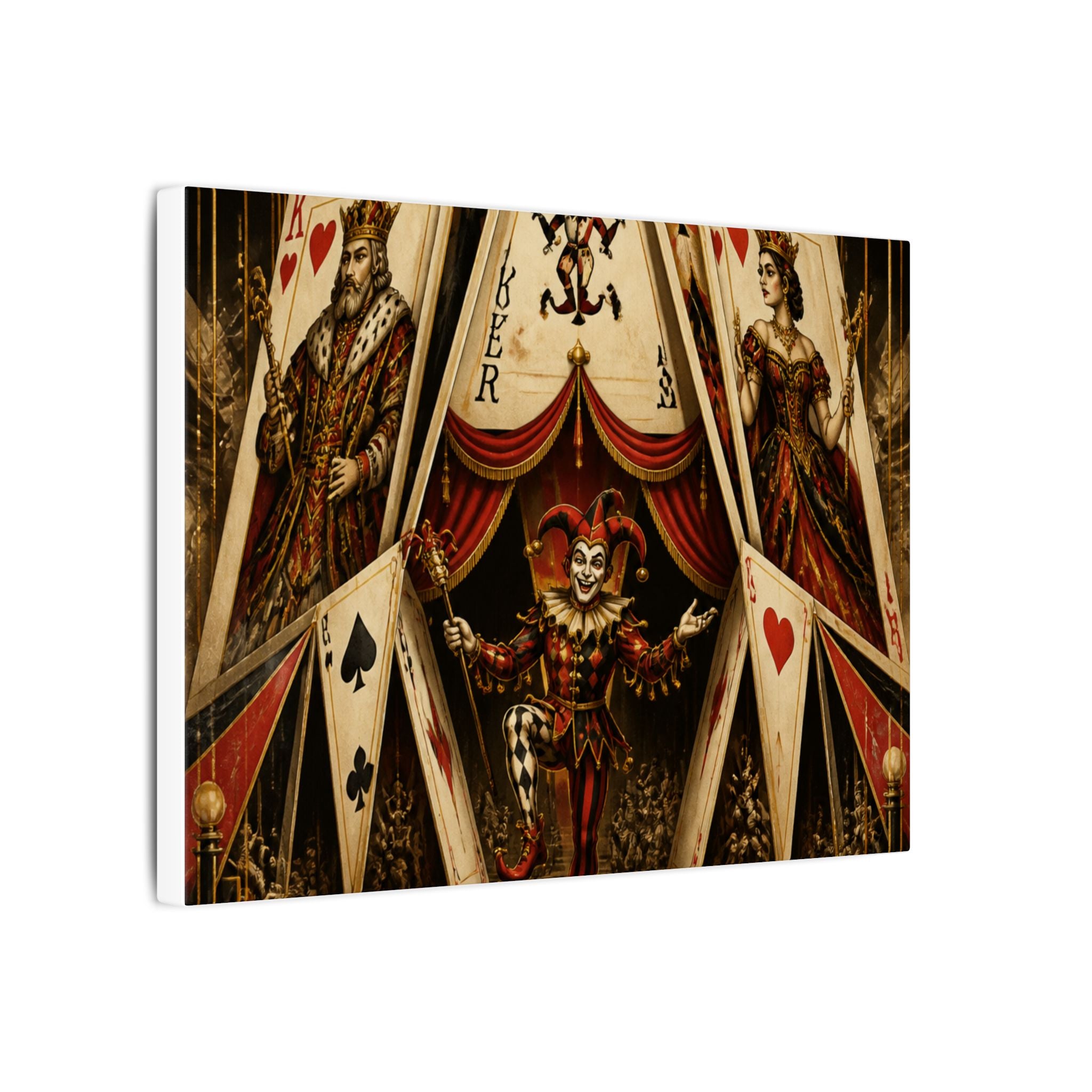 Playing Cards Tent Wall Art Canvas 24×36 Art Deco Bar Area Decor Maximalist Print