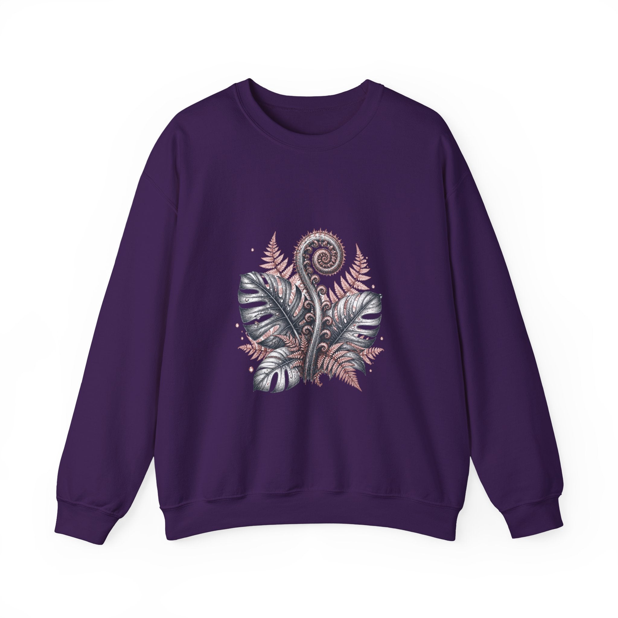 Matching Couple Sweatshirt - Desert & Rainforest Matching Couple Premium Fleece Sweatshirt Hand-Drawn Art His Hers Anniversary Gift - Design B