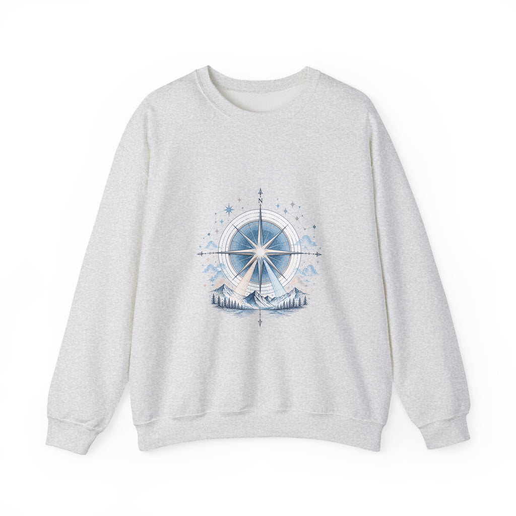 Matching Couple Sweatshirt - Shooting Star & North Star Matching Couple Premium Fleece Sweatshirt Hand-Drawn Art His Hers Anniversary Gift - Design B